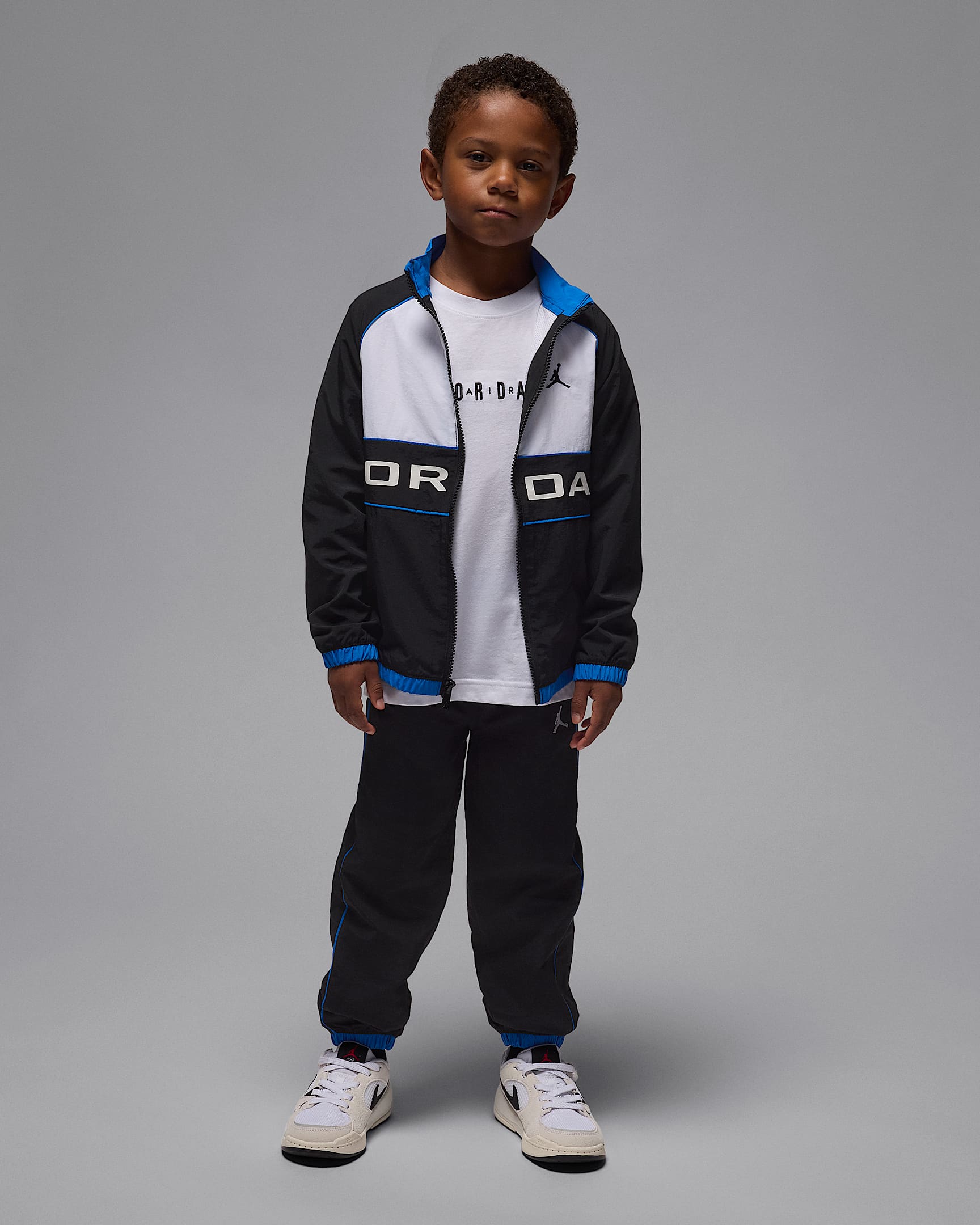 Jordan Little Kids' 2-Piece Windbreaker Piping Set - Black/Sport Blue