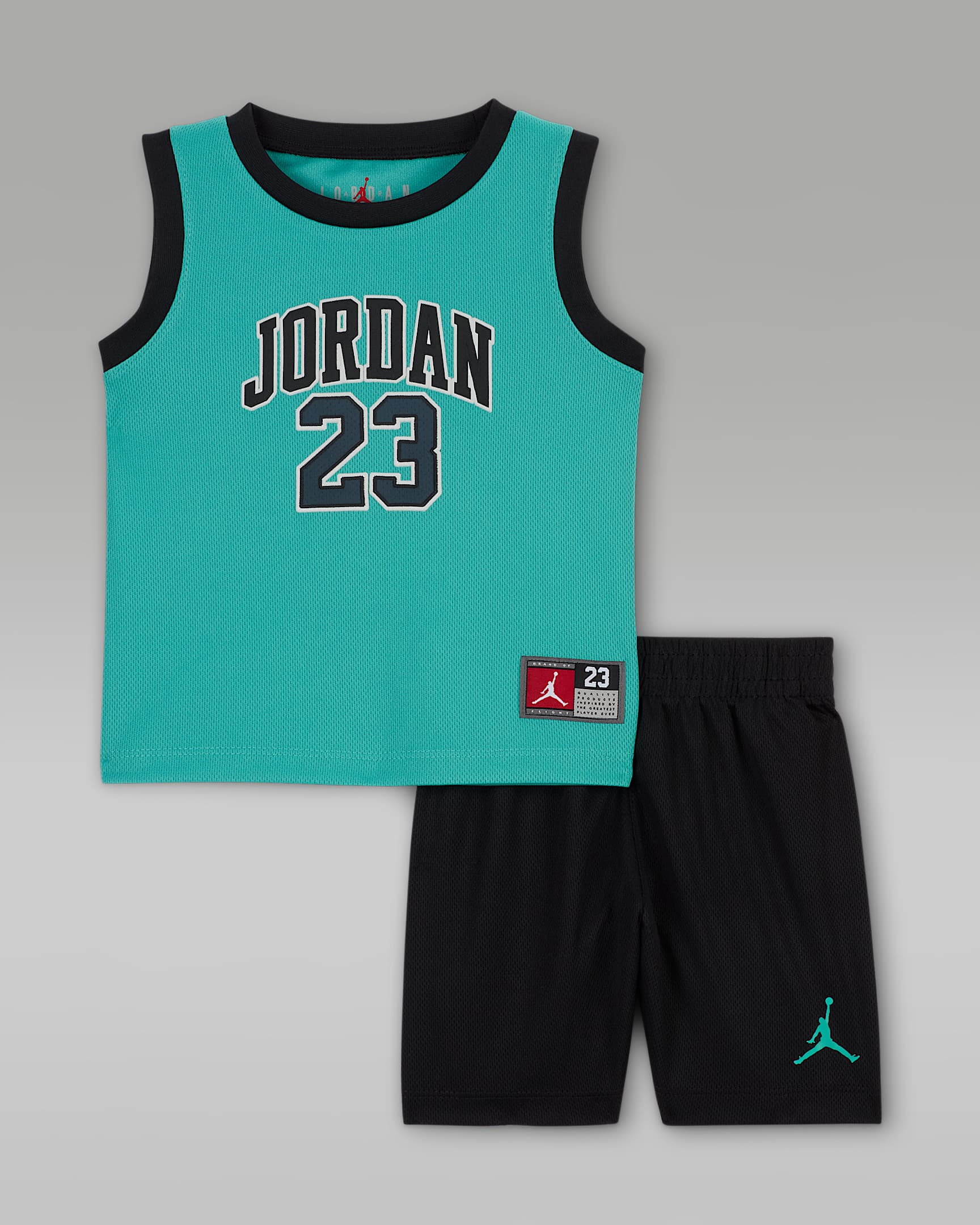 Jordan Baby (12–24M) 23 Jersey 2-Piece Set - Black/Washed Teal