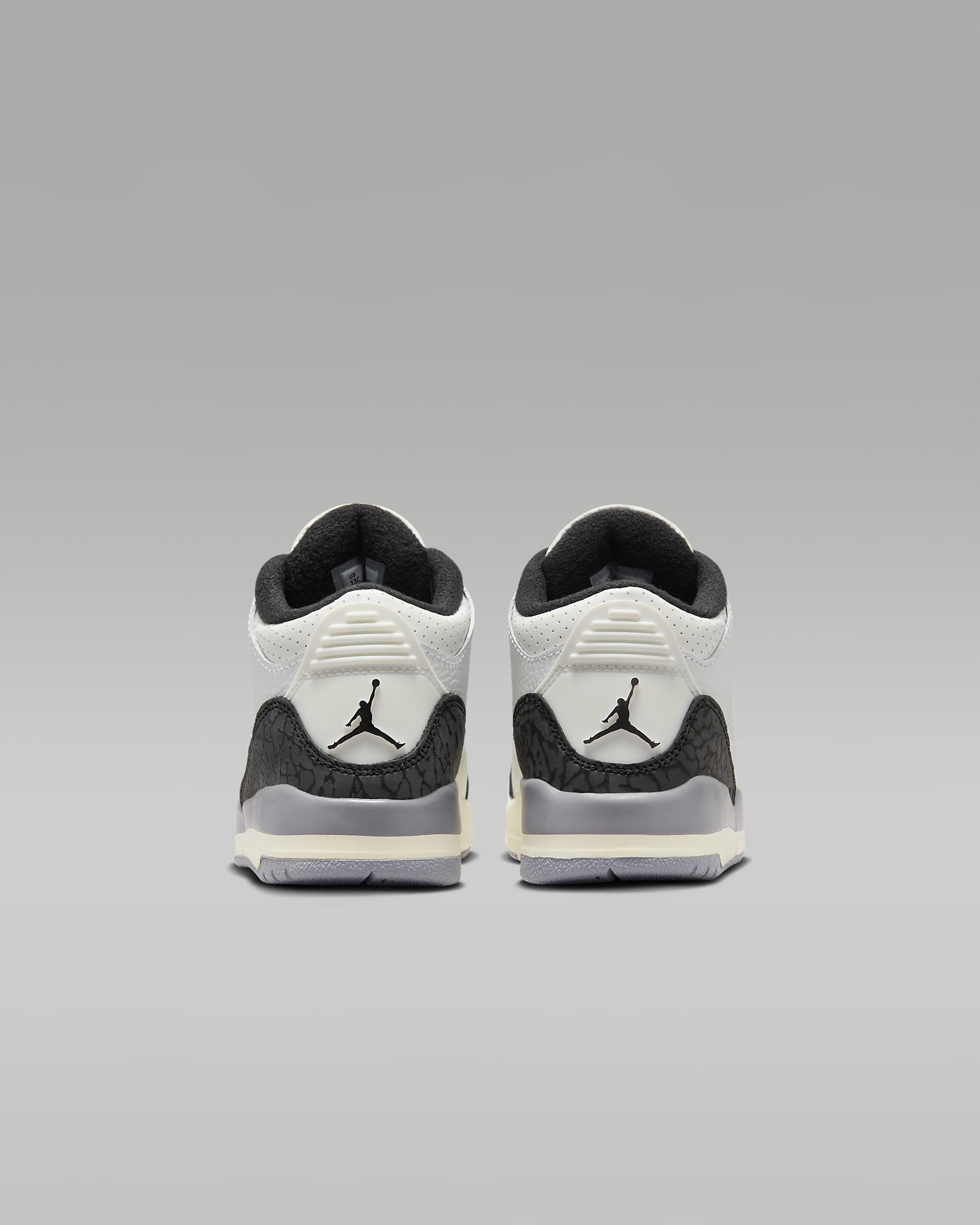 Tenis para niños de preescolar Jordan 3 Retro "Cement Gray" - Blanco cumbre/Gris cemento/Negro/Rojo pasión