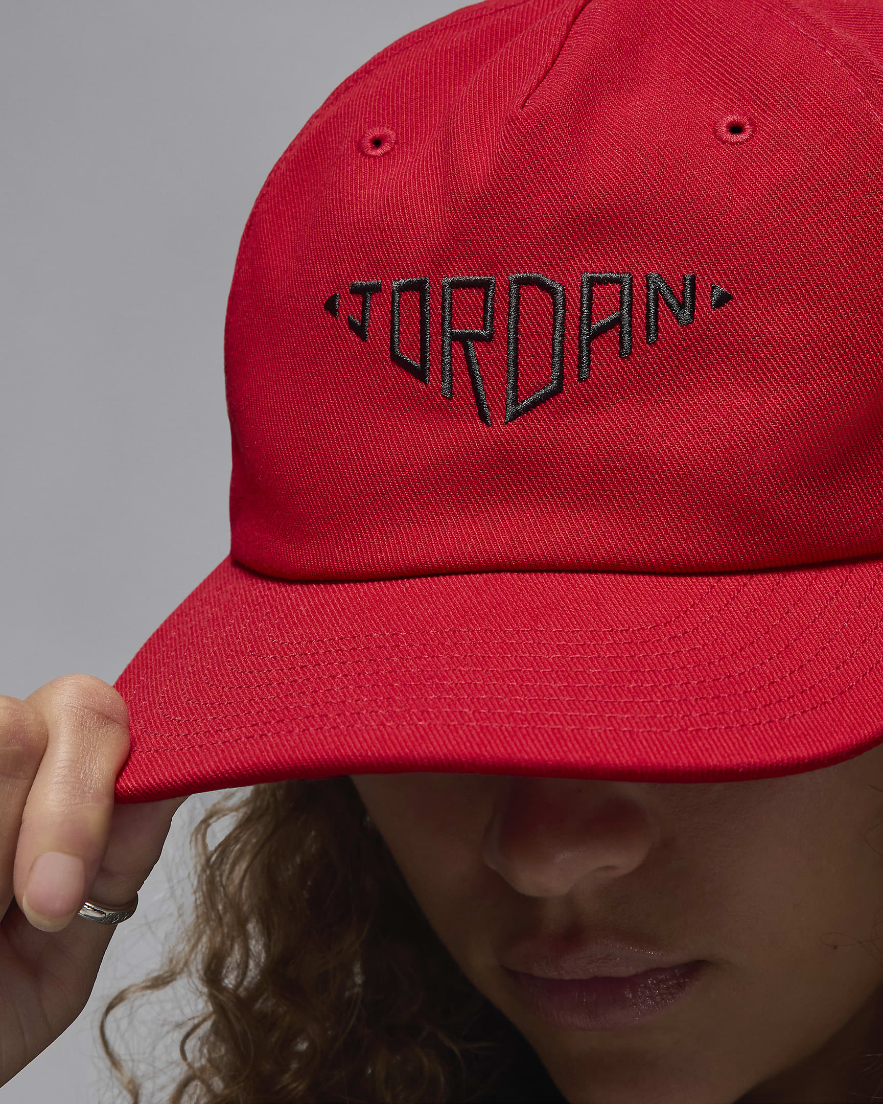 Jordan Pro Gorra de visera plana sin estructura - Gym Red/Negro