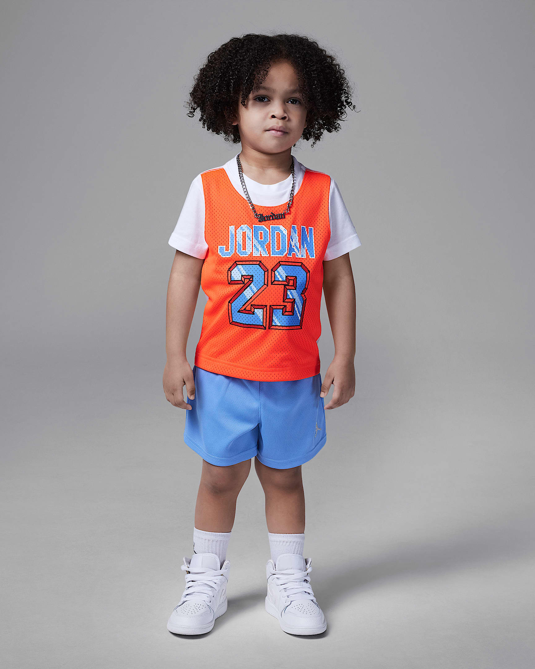 Conjunto de 2 piezas de shorts de jersey 23 infantil Jordan - Royal pulso