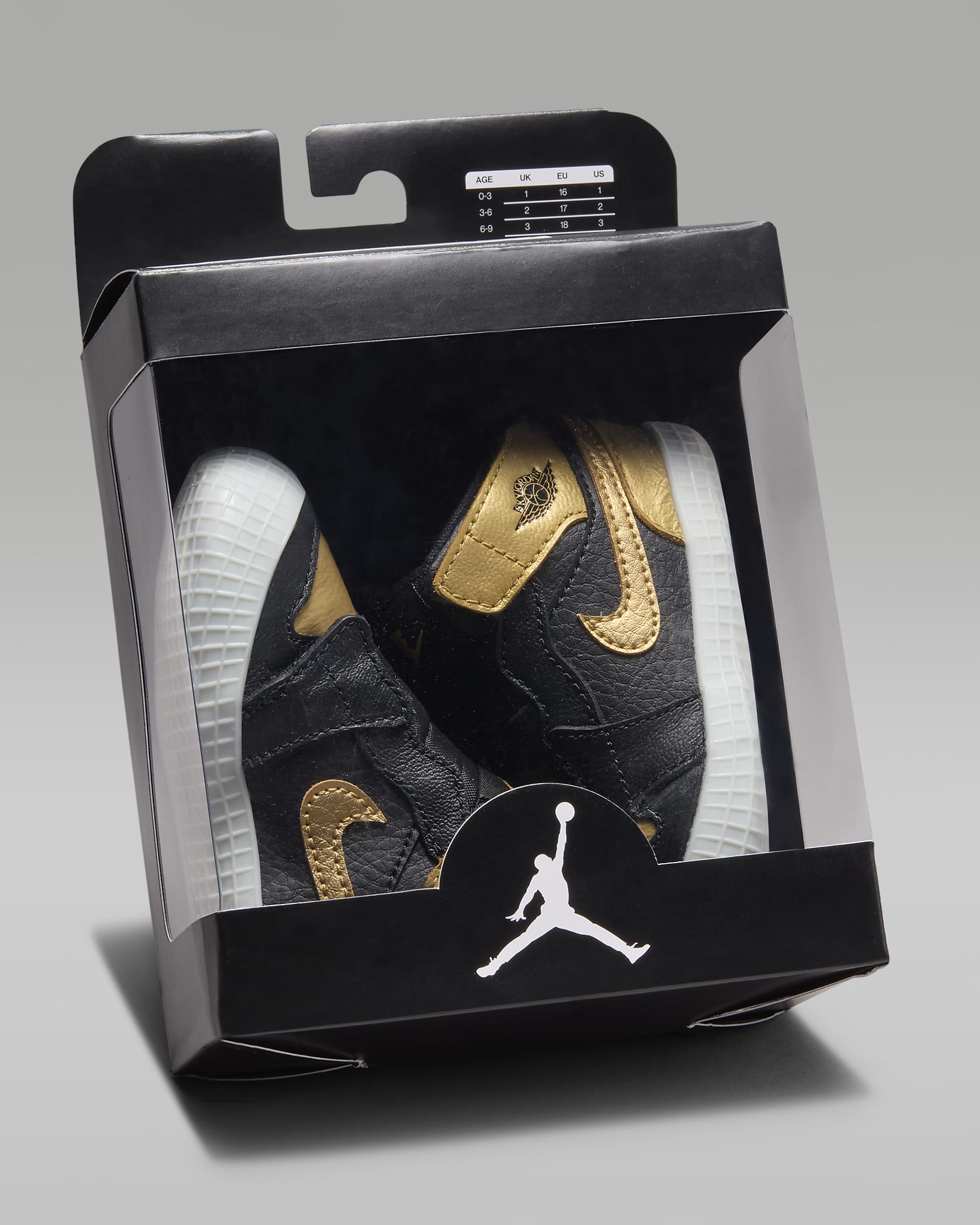 Jordan 1 Baby Cot Bootie - Black/Sail/Metallic Gold