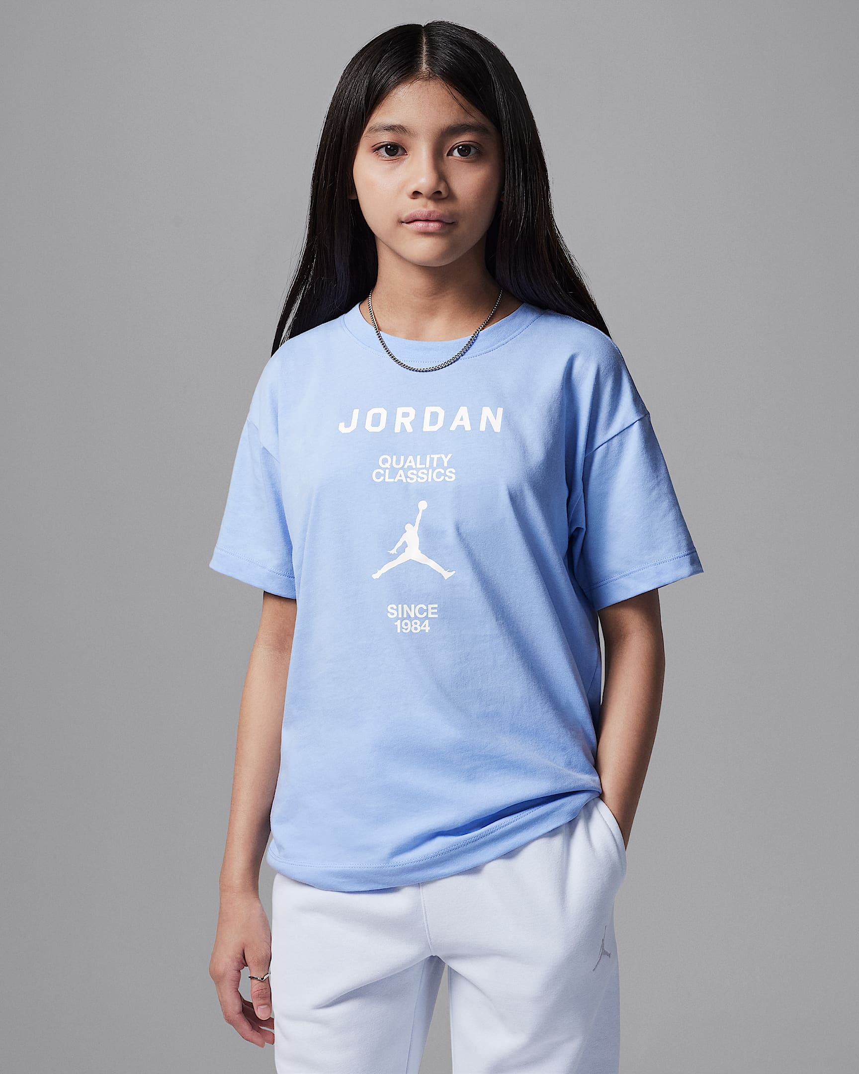 T-shirt med tryck Jordan för ungdom - Aluminum