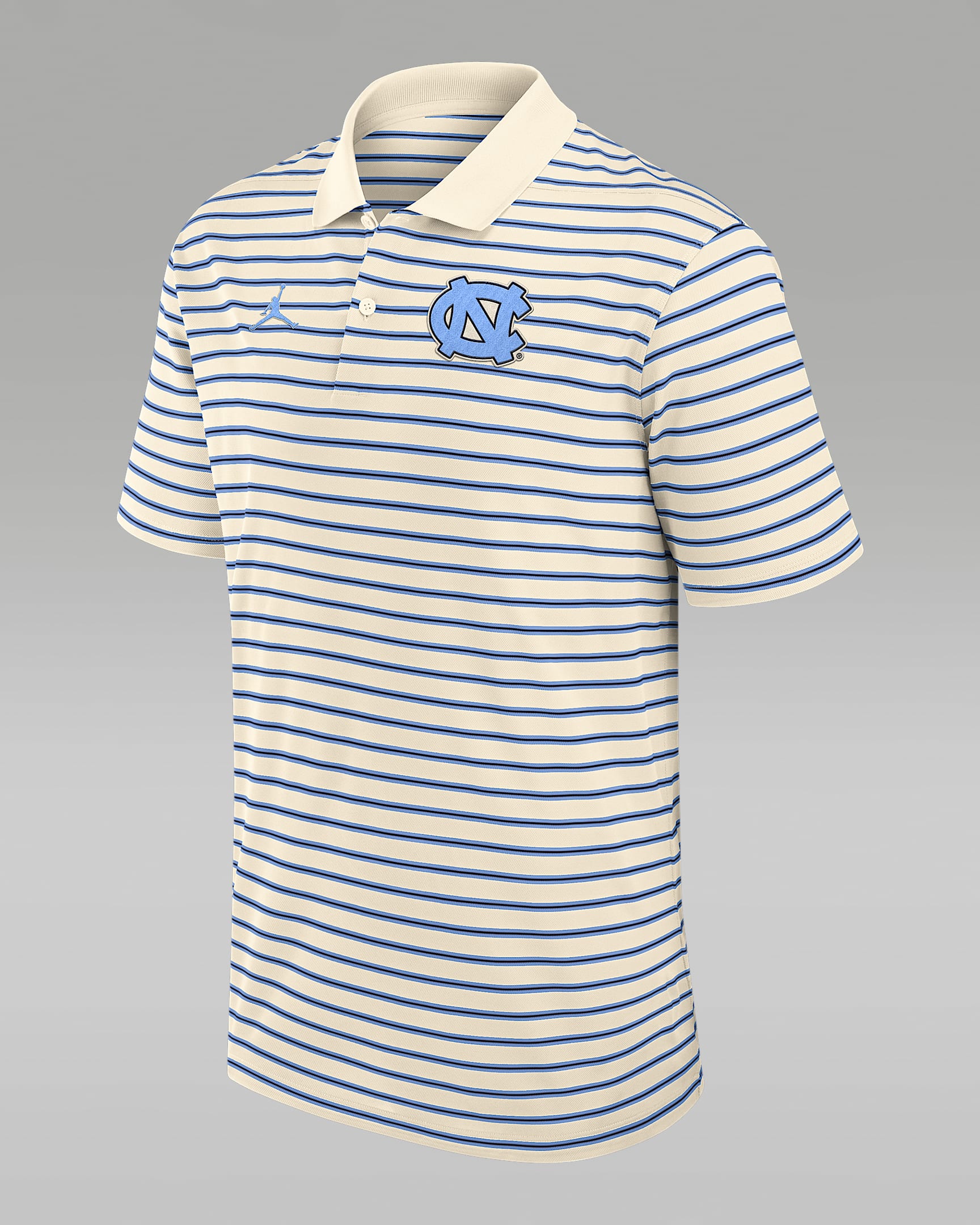 North Carolina Striped Men's Jordan Brand Dri-FIT College Polo - Tan/Beige