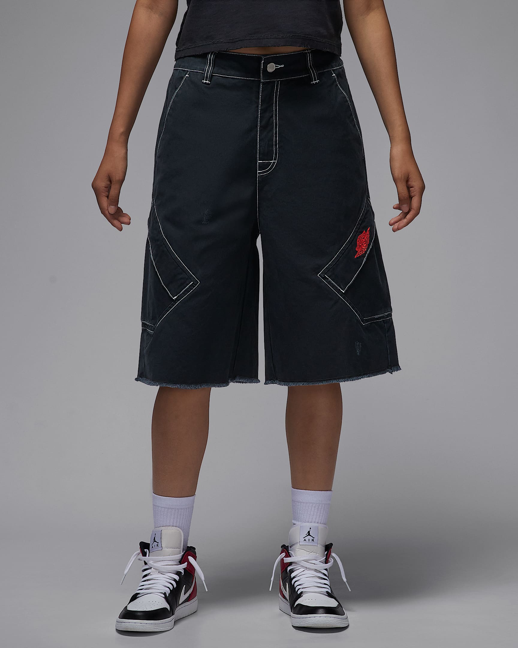 Jordan Flight Chicago Rare Air Women's Big Shorts - Black/University Red