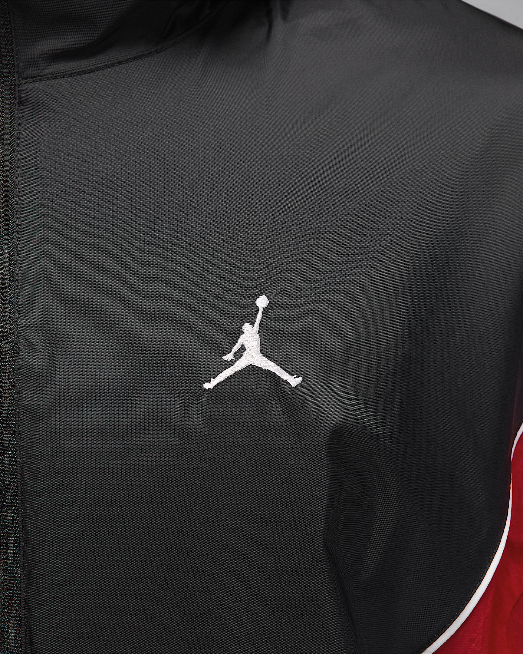 Jordan Brooklyn Men's Hooded Draft Jacket - Black/Gym Red/White/White