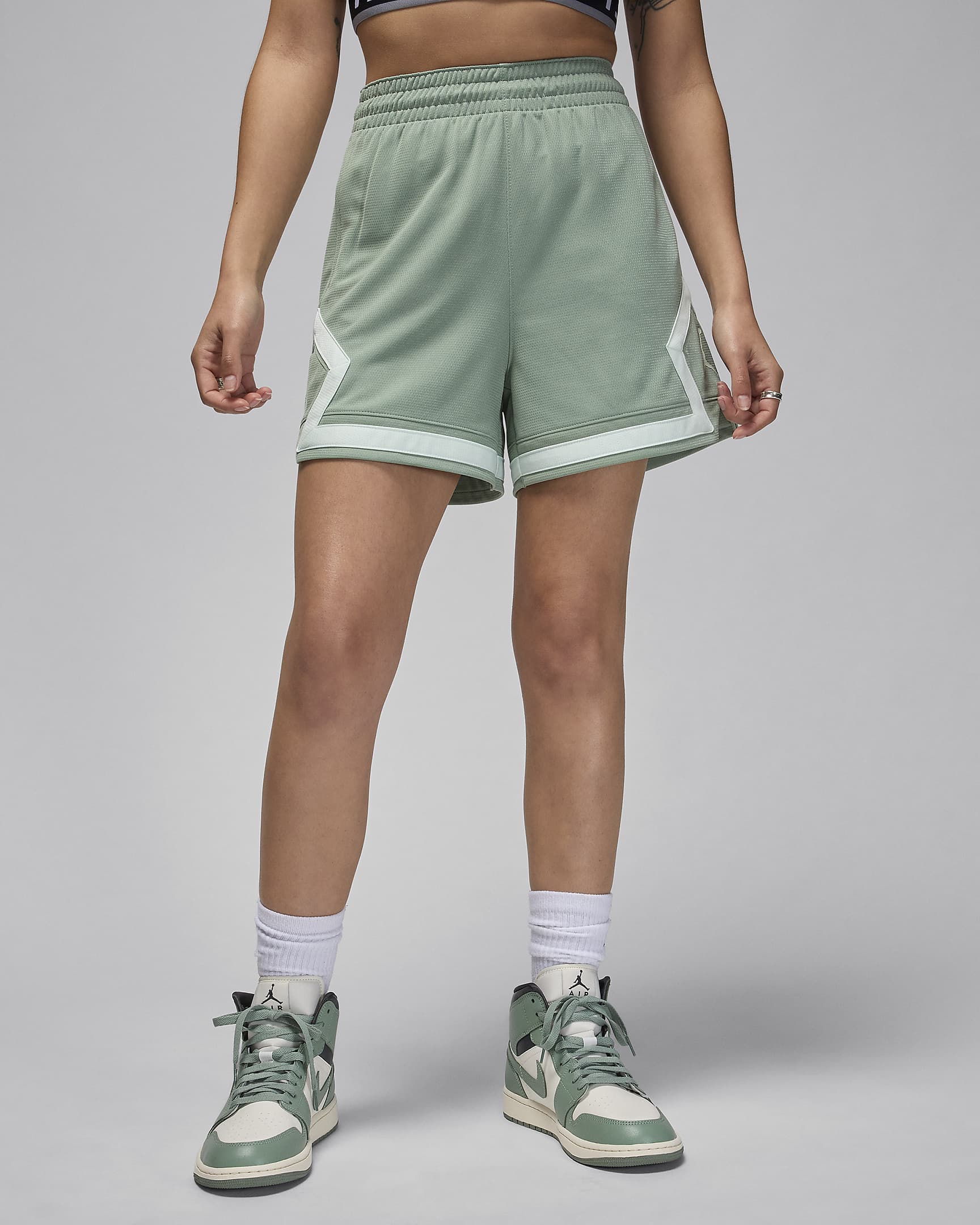 Jordan Sport Women's 10cm (approx.) Diamond Shorts - Jade Smoke/Jade Smoke/Barely Green/Barely Green