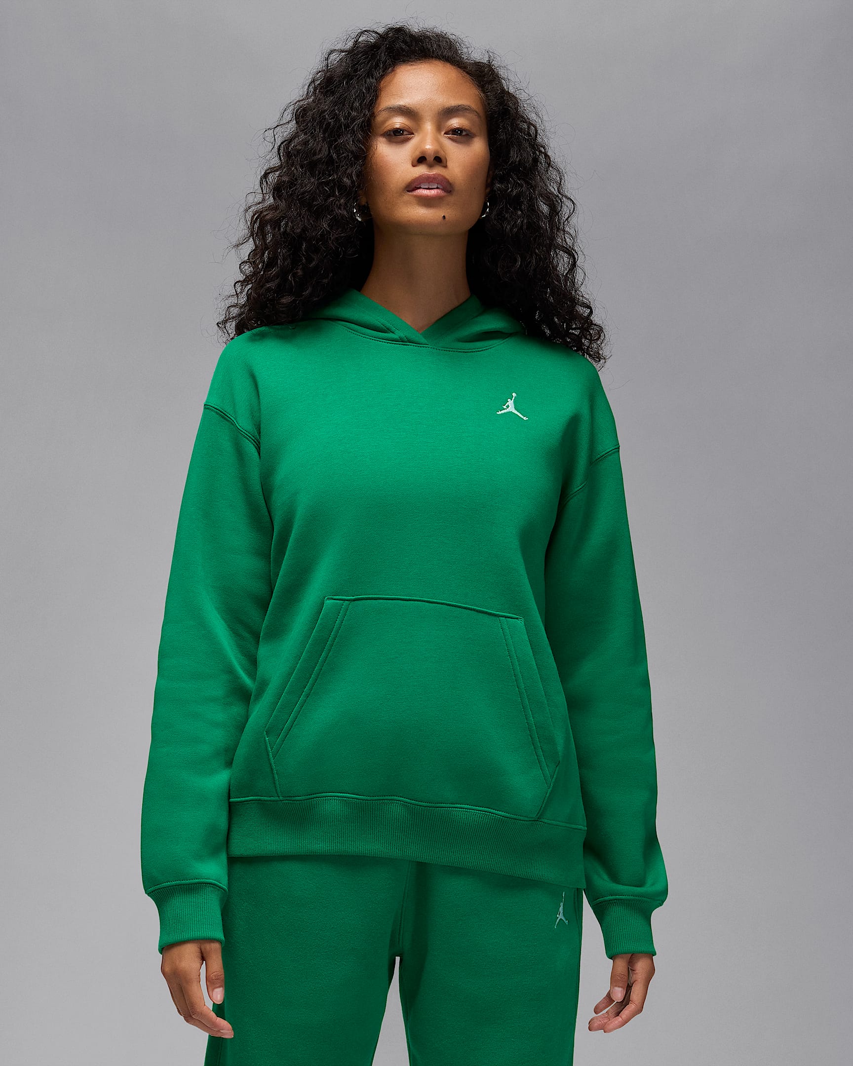 Jordan Brooklyn Fleece Women's Pullover Hoodie - Malachite/White