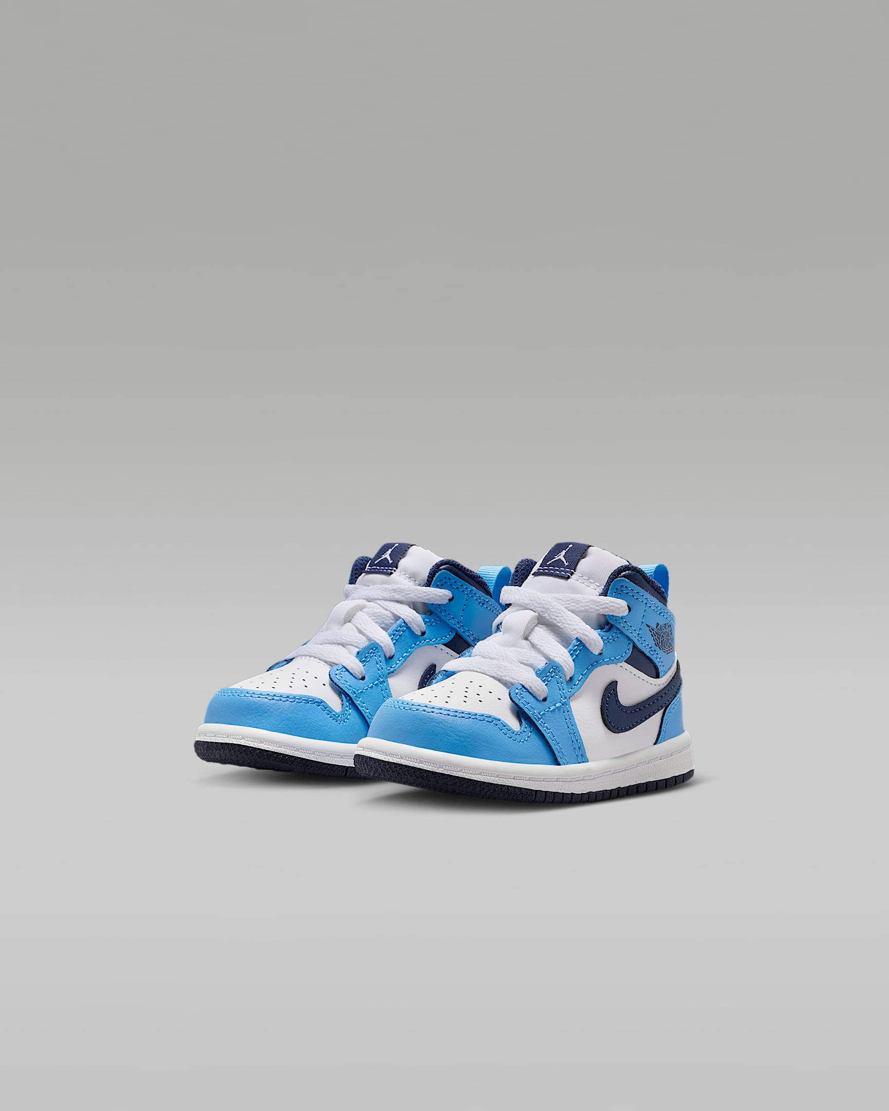 Jordan 1 Mid Baby/Toddler Shoes - University Blue/White/Sail/Midnight Navy