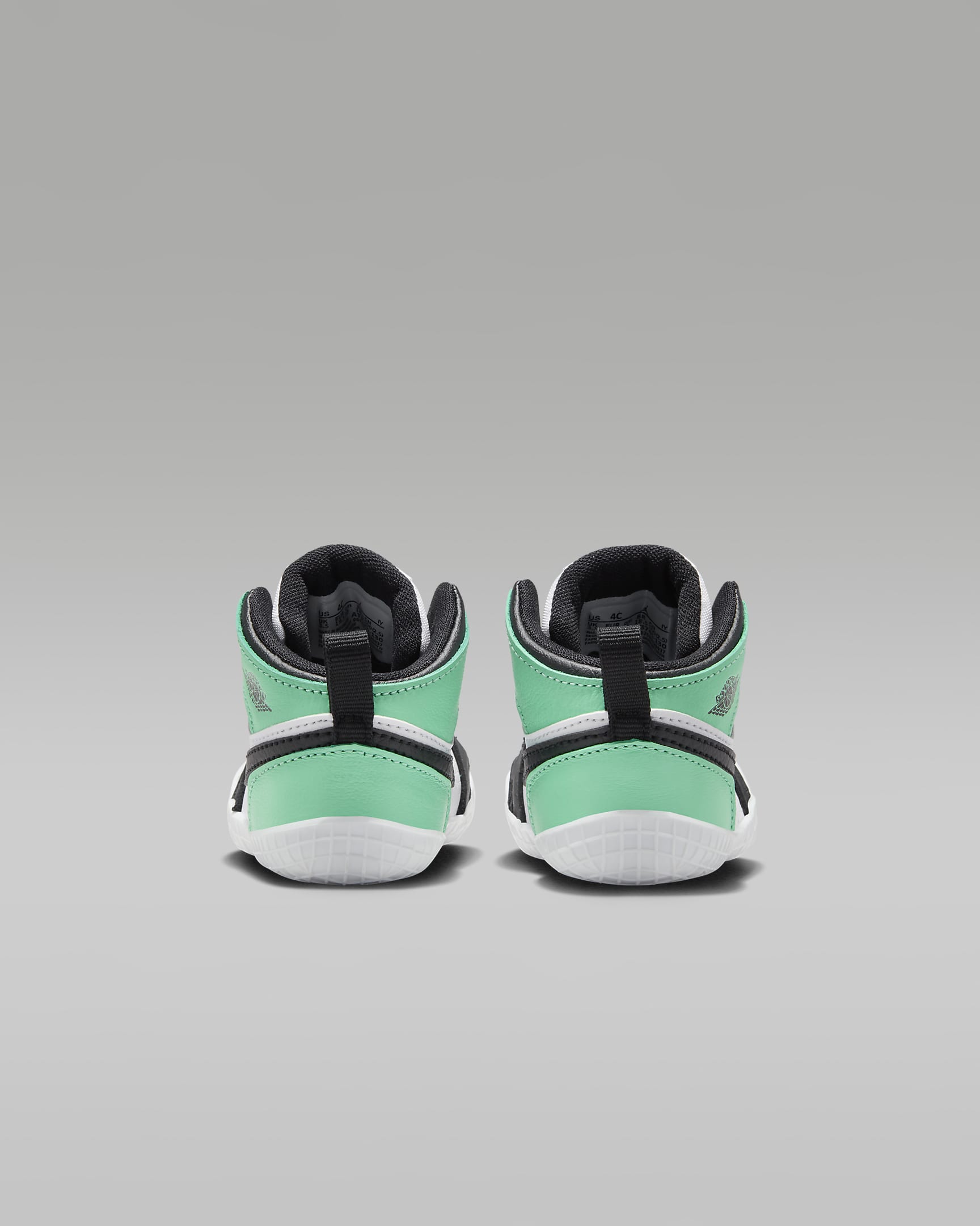 Jordan 1 Baby Cot Bootie - White/Green Glow/Black