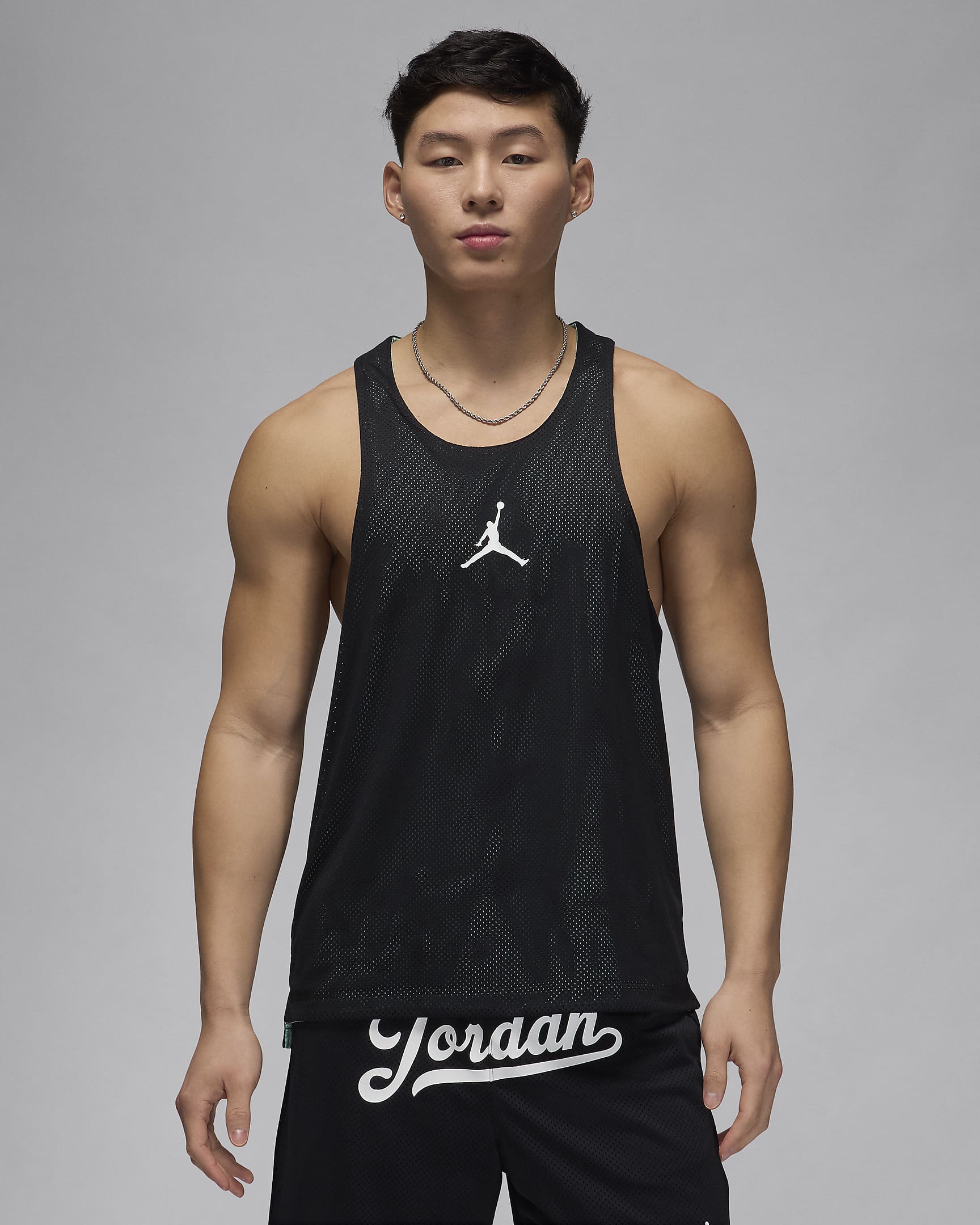 Jordan Flight MVP Men's Reversible Mesh Jersey - Black/Emerald Rise/White
