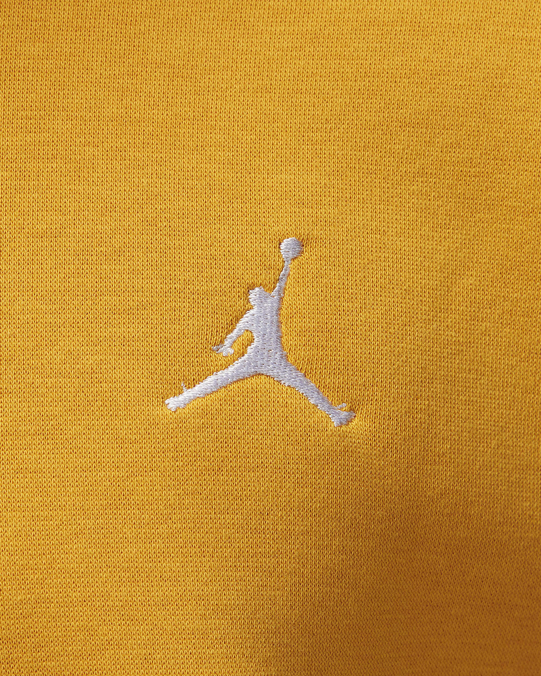 Jordan Brooklyn Fleece hettegenser med trykk til herre - Yellow Ochre/Hvit