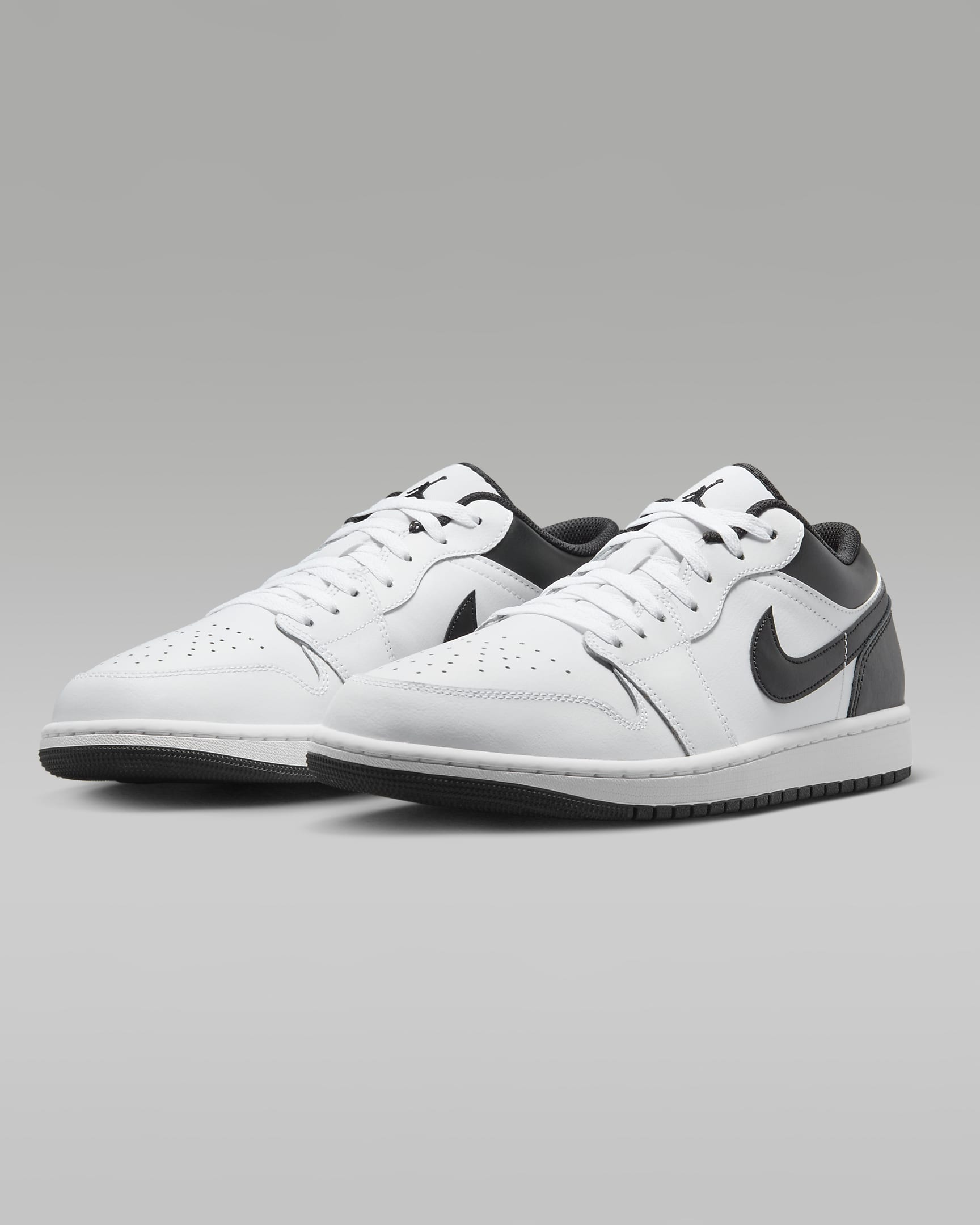 Air Jordan 1 Low Men's Shoes - White/White/Black