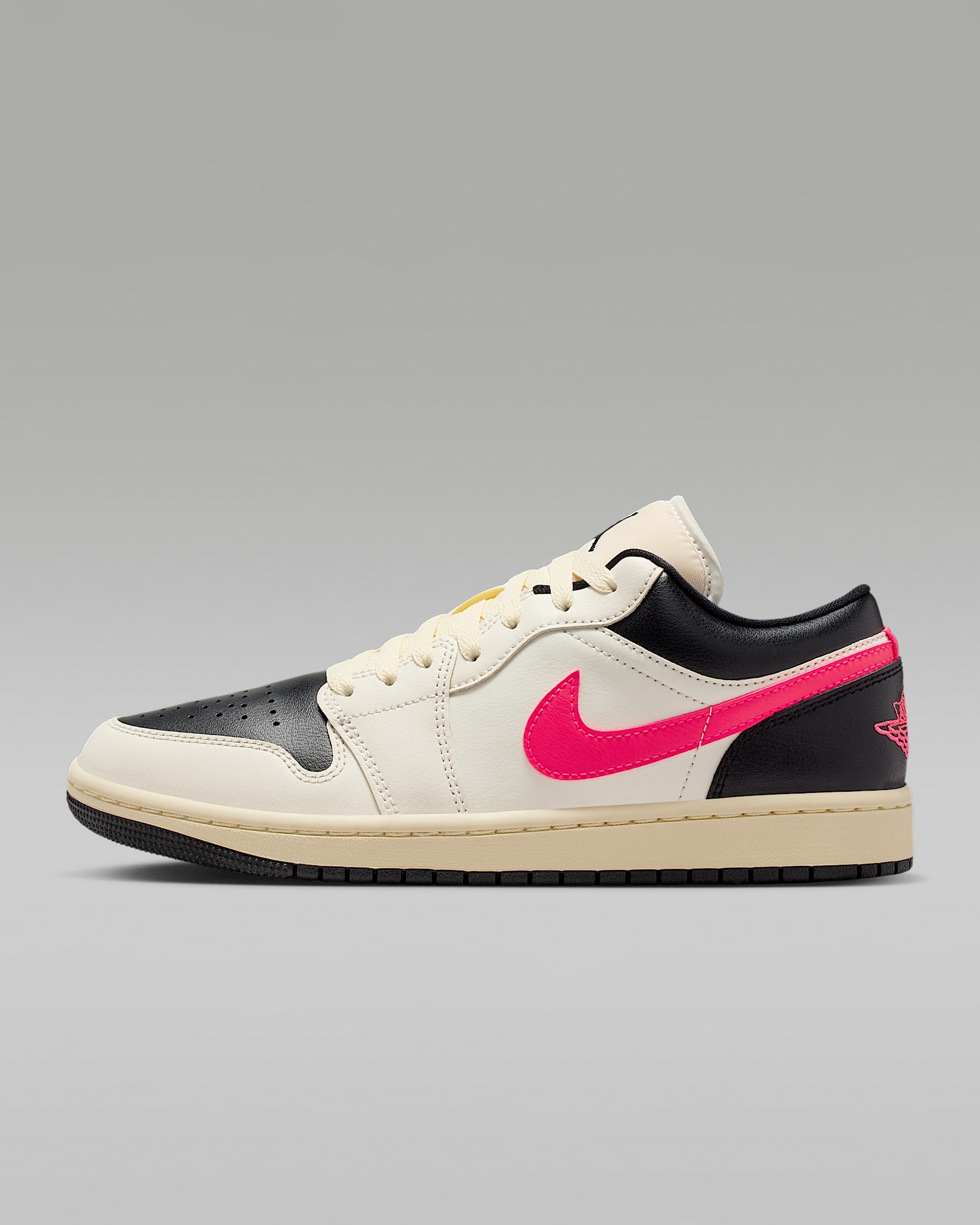 Air Jordan 1 Low Women's Shoes - Pale Ivory/Black/Muslin/Racer Pink