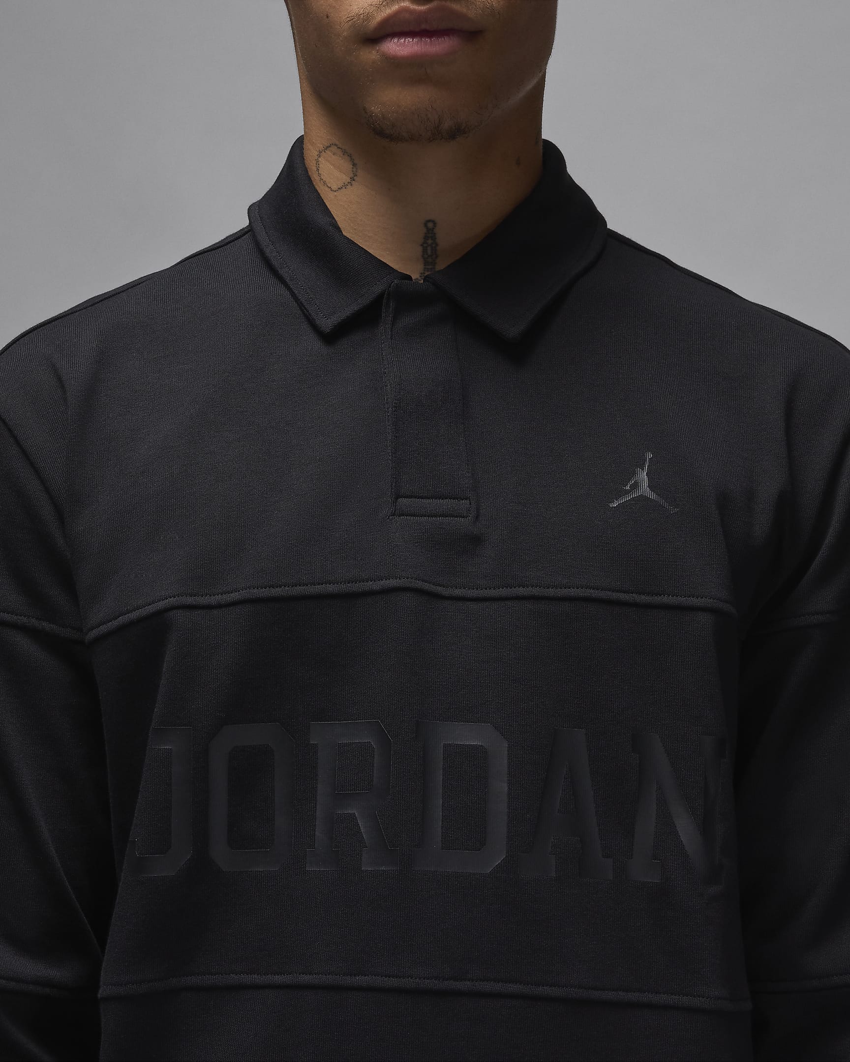 Jordan Essentials Men's Long-Sleeve Rugby Top - Black/Black