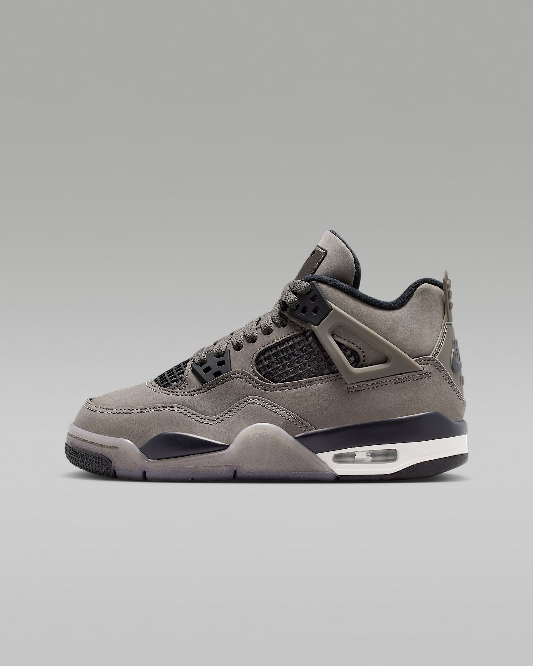 Air Jordan 4 Retro 'Cave Stone and Black' Older Kids' Shoes - Cave Stone/Phantom/Black