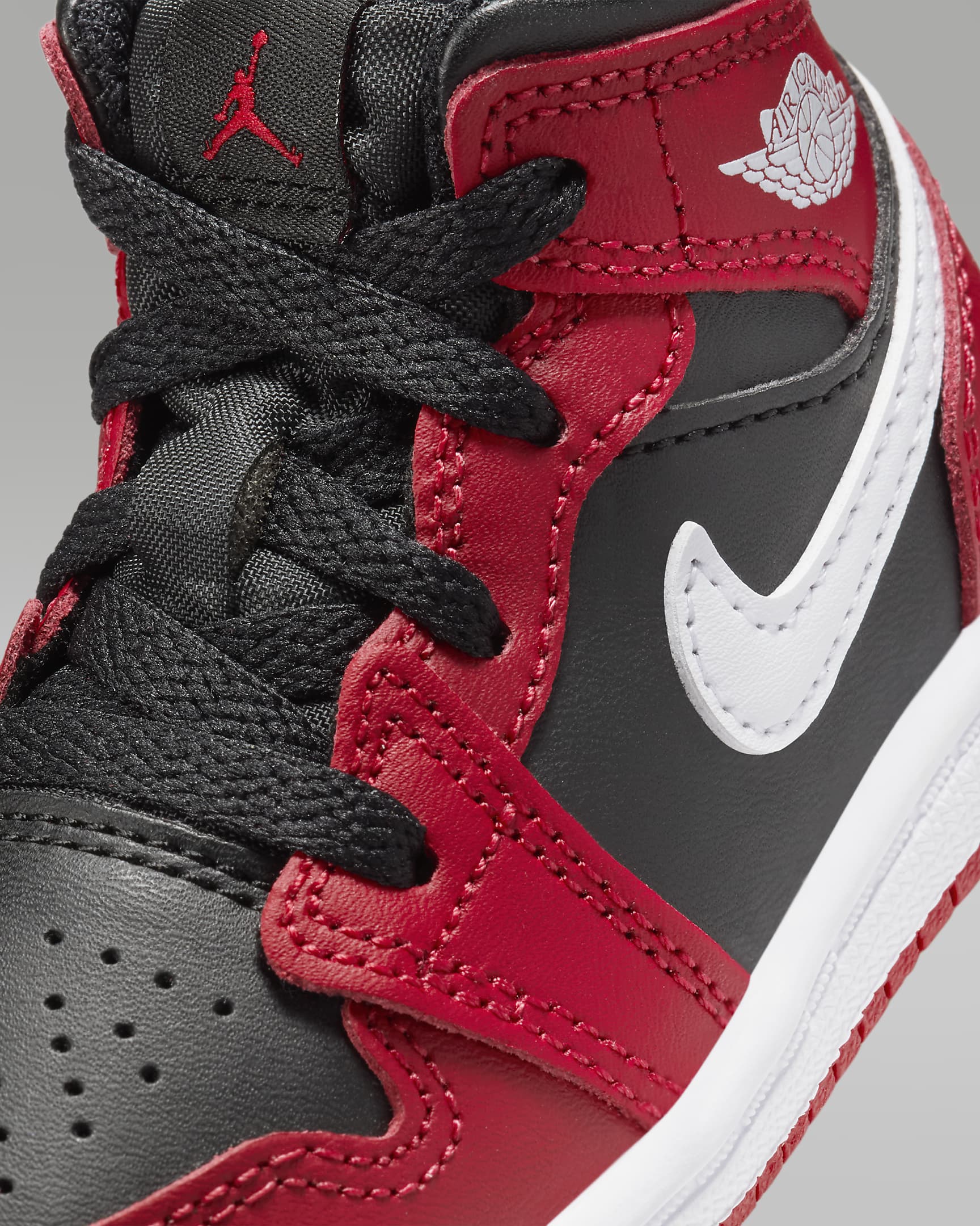 Jordan 1 Mid Baby/Toddler Shoes - Black/Gym Red/White