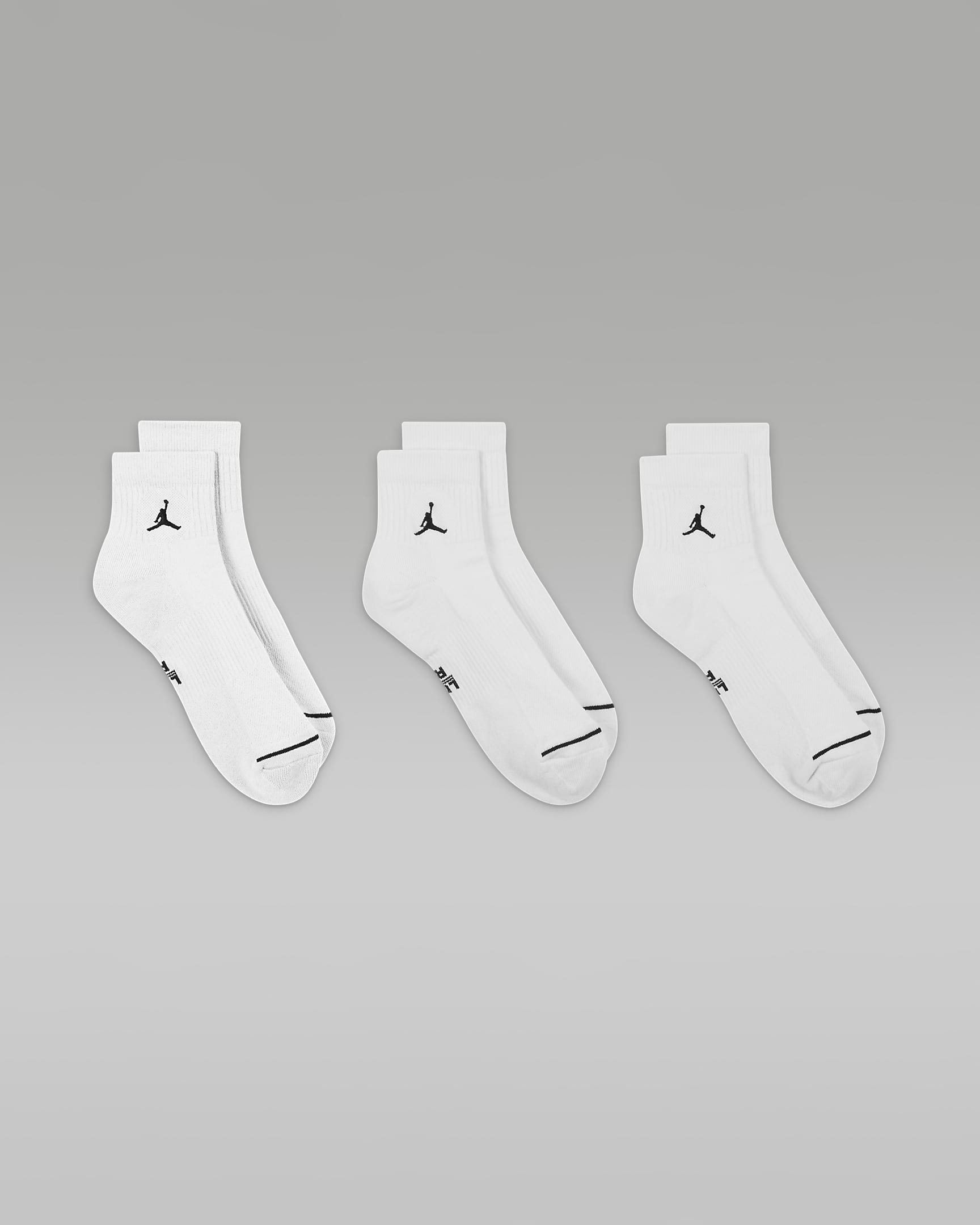 Jordan Everyday Calcetines hasta el tobillo (3 pares) - Blanco/Negro