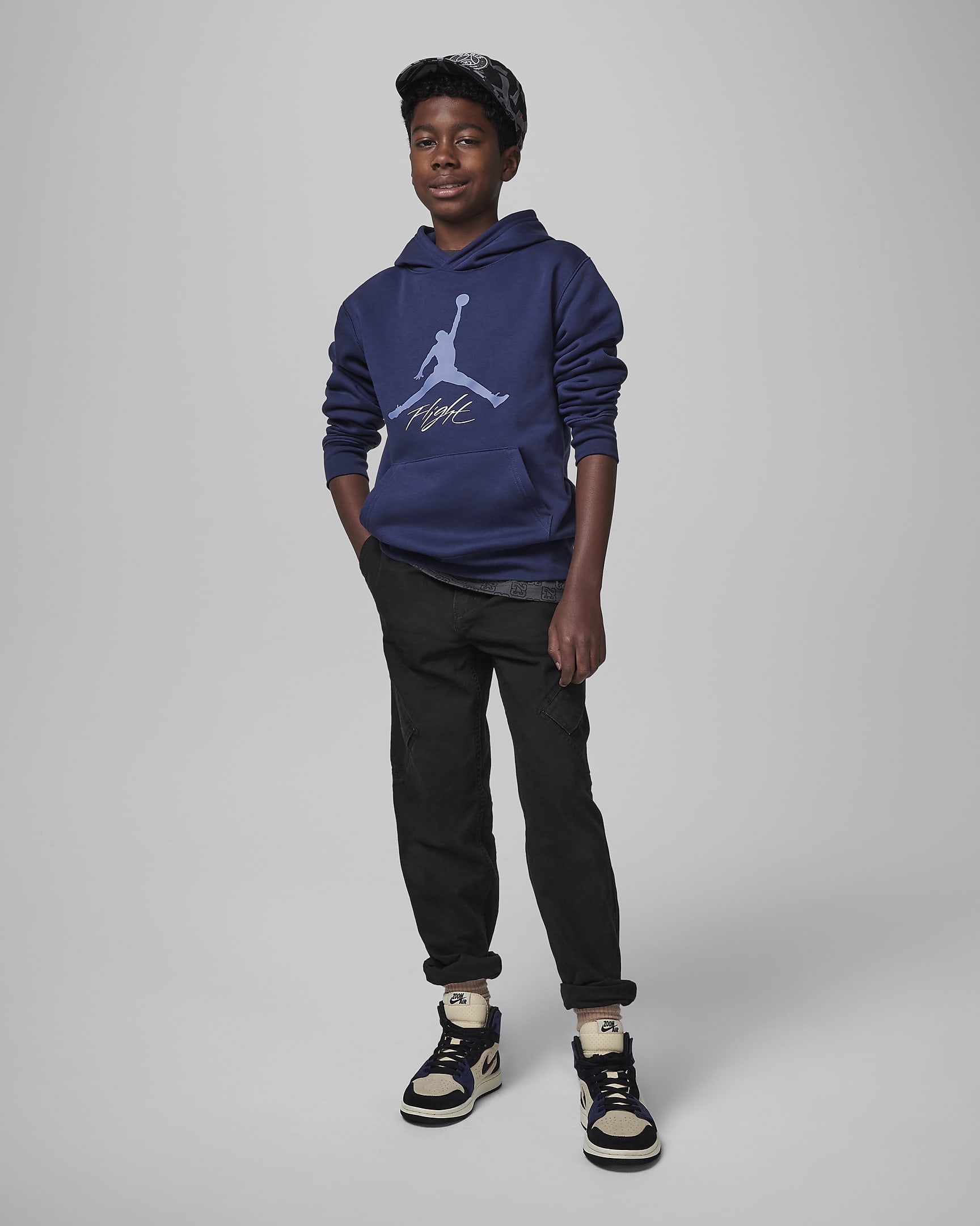 Bluza dla dużych dzieci Jumpman Baseline Jordan - Midnight Navy