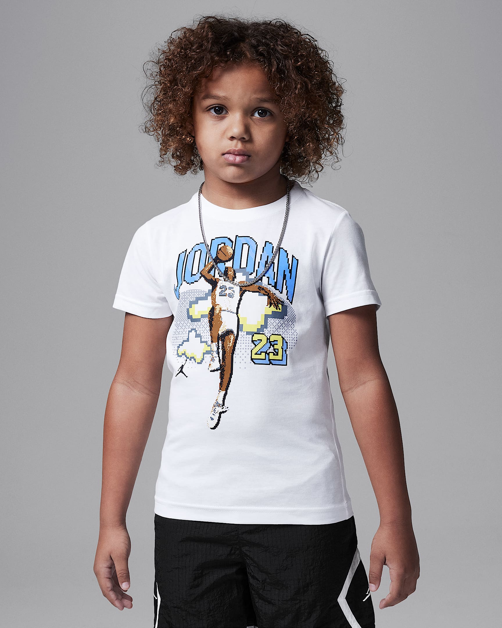 Playera Digi para niños talla pequeña Jordan Customized Air - Blanco