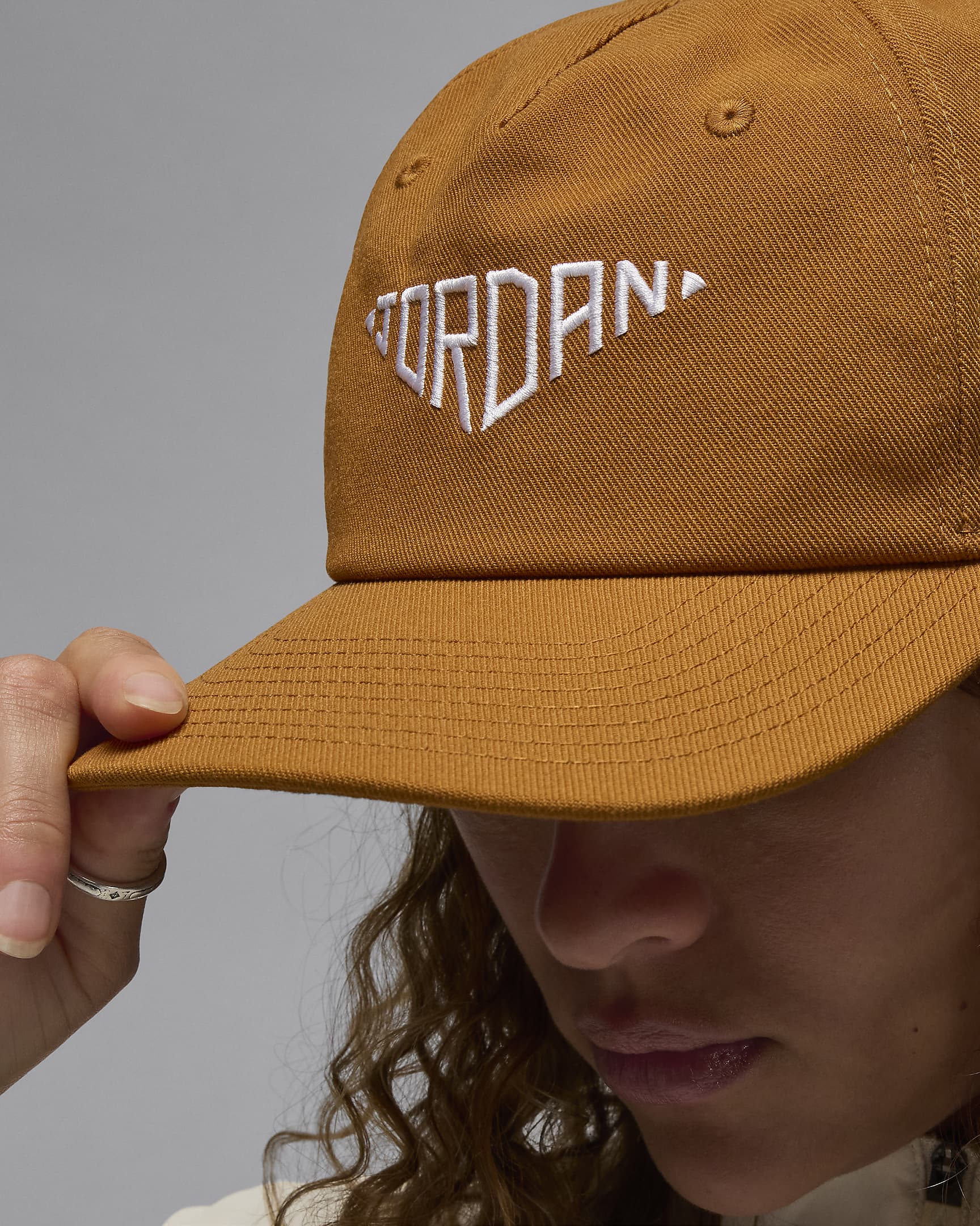 Jordan Pro Unstructured Flat Bill Hat - Desert Bronze/White