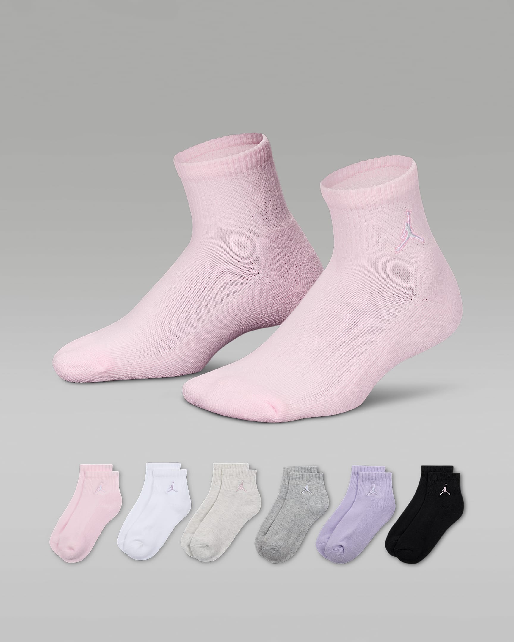 Calcetines al tobillo para niños talla grande (6 pares) Jordan Everyday Essentials - Rosa vidrio