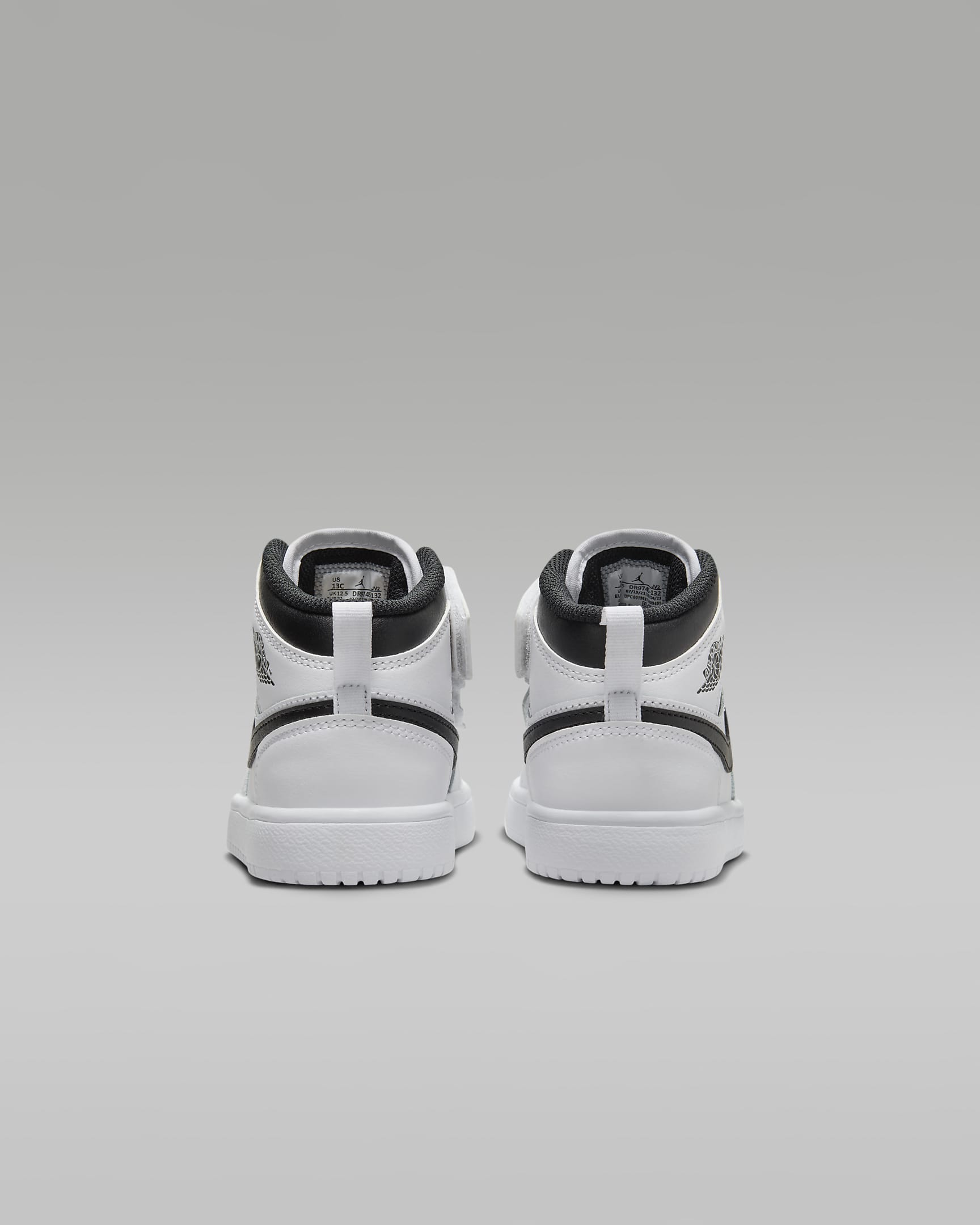 Jordan 1 Mid Alt Little Kids' Shoes - White/White/Black/Black