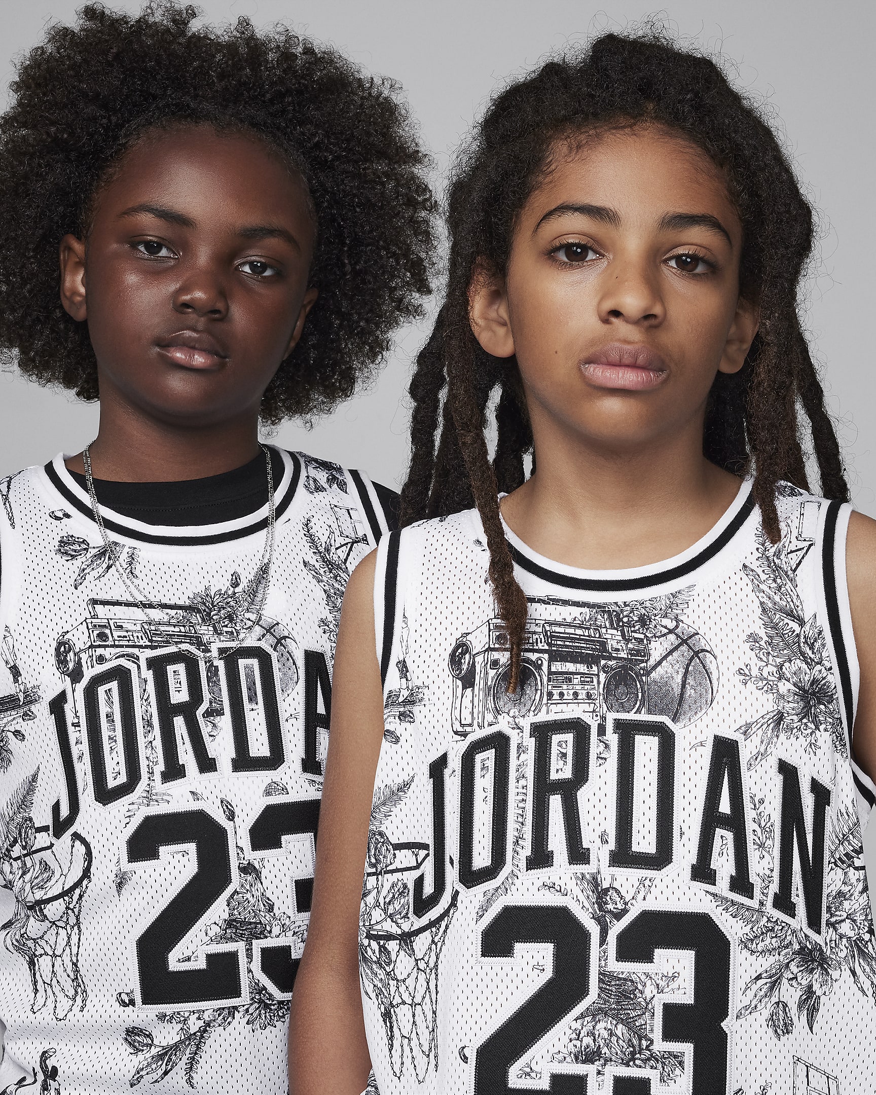 Jersey estampado para niños talla grande Jordan23 - Blanco