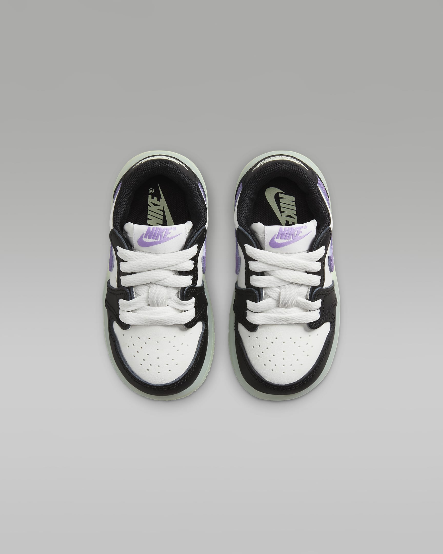 Jordan 1 Retro Low Baby/Toddler Shoes - Black/Volt Tint/Summit White/Black Raspberry