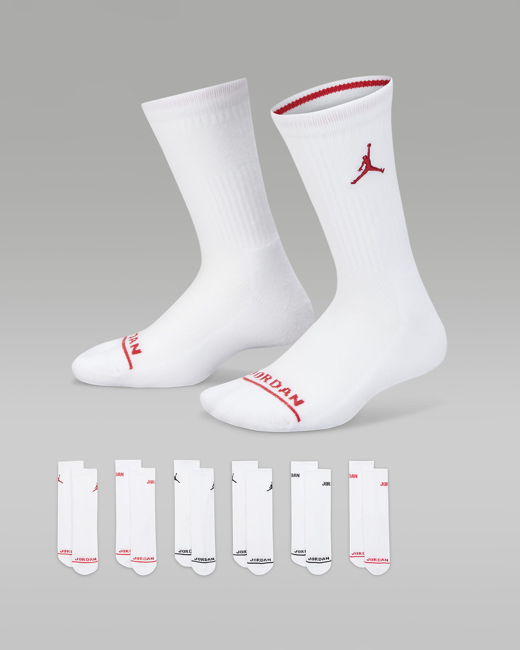 Jordan Crew-Socken für jüngere Kinder (6 Paar) - Weiß