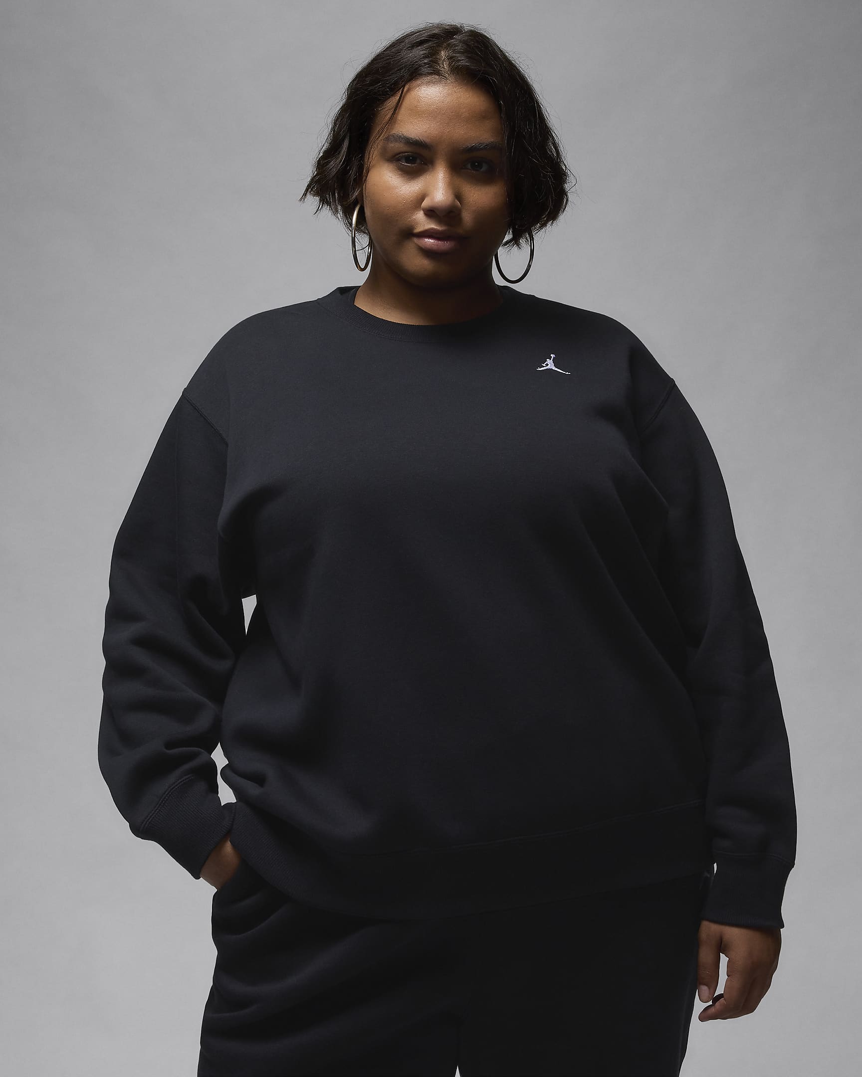 Jordan Brooklyn Fleece Women's Crew-Neck Sweatshirt - Black/White