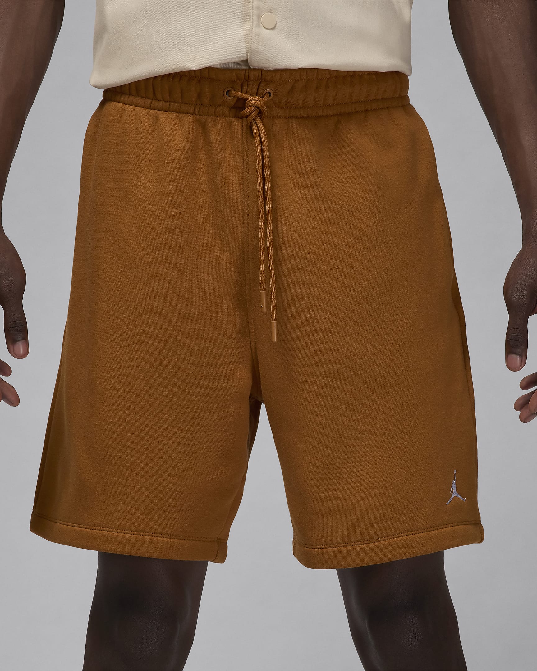 Shorts Jordan Brooklyn Fleece för män - Desert Bronze/Vit