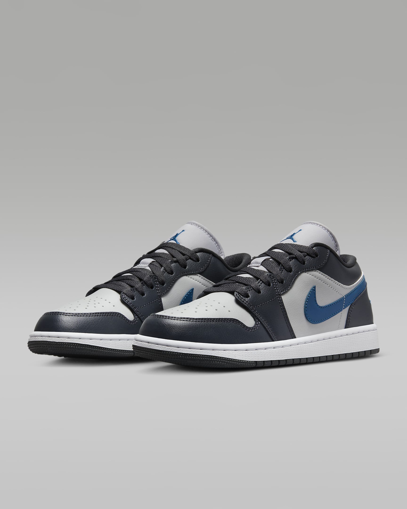 Air Jordan 1 Low Women's Shoes - Anthracite/Neutral Grey/White/Industrial Blue