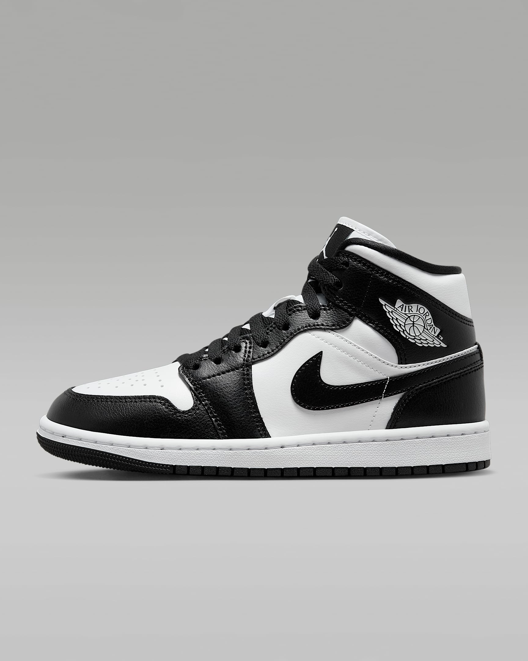 Air Jordan 1 Mid Women's Shoes - White/White/Black