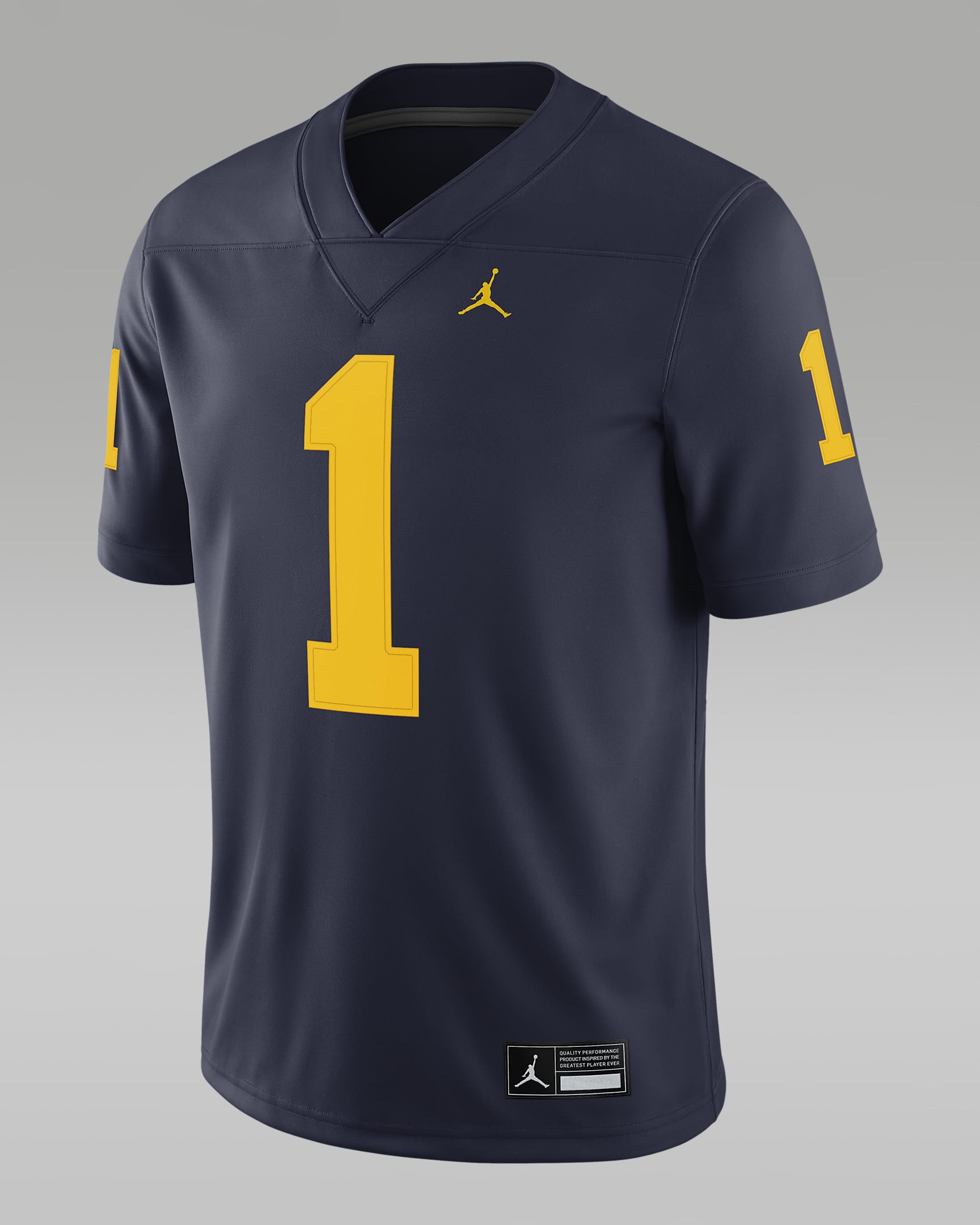 Jersey universitario Jordan Dri-FIT Game para hombre Michigan Wolverines - Azul marino universitario