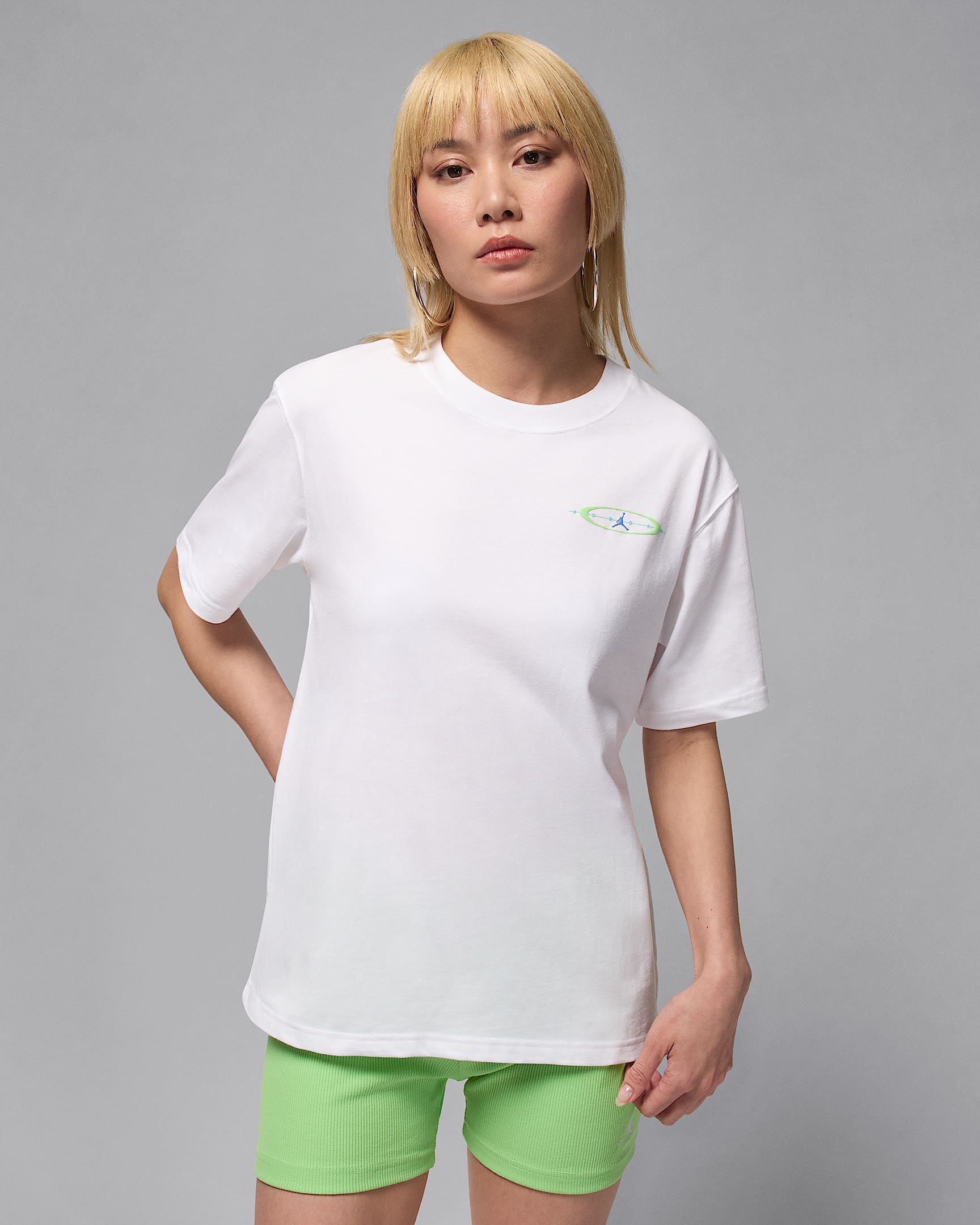 Jordan Brooklyn Women's Graphic T-Shirt - White/Key Lime/Black