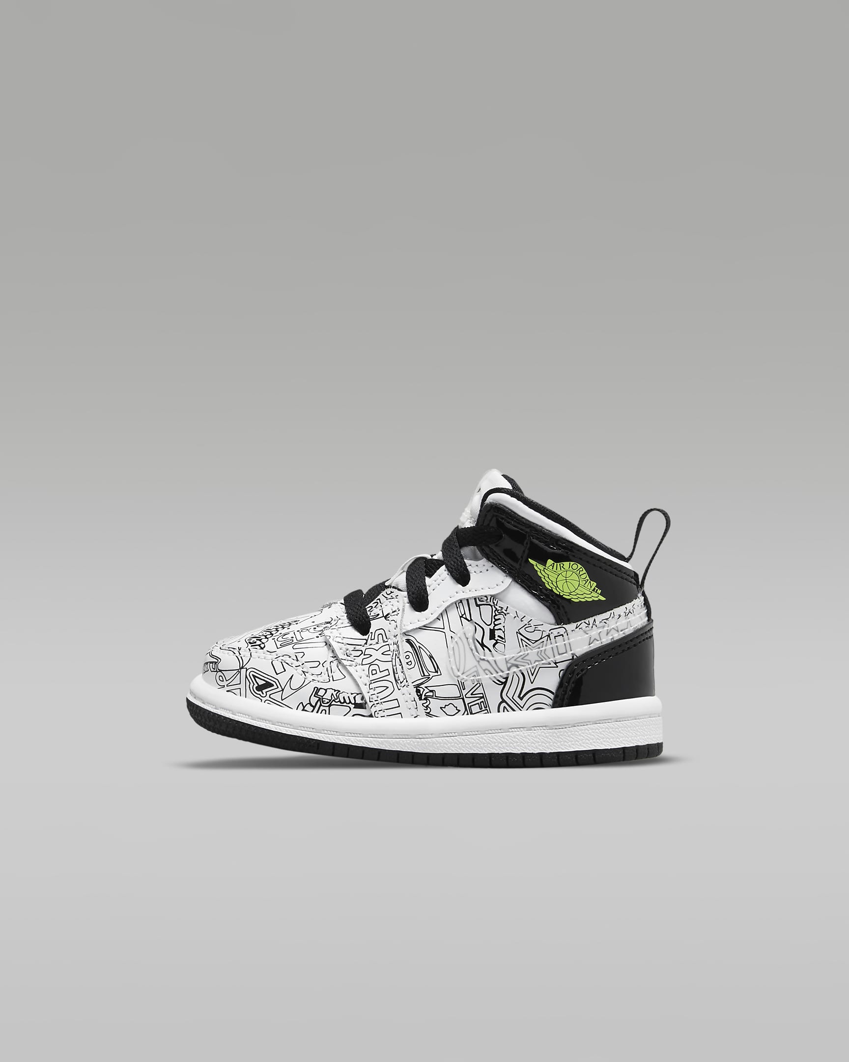 Jordan 1 Mid SE Baby/Toddler Shoes - White/Black/Volt/White