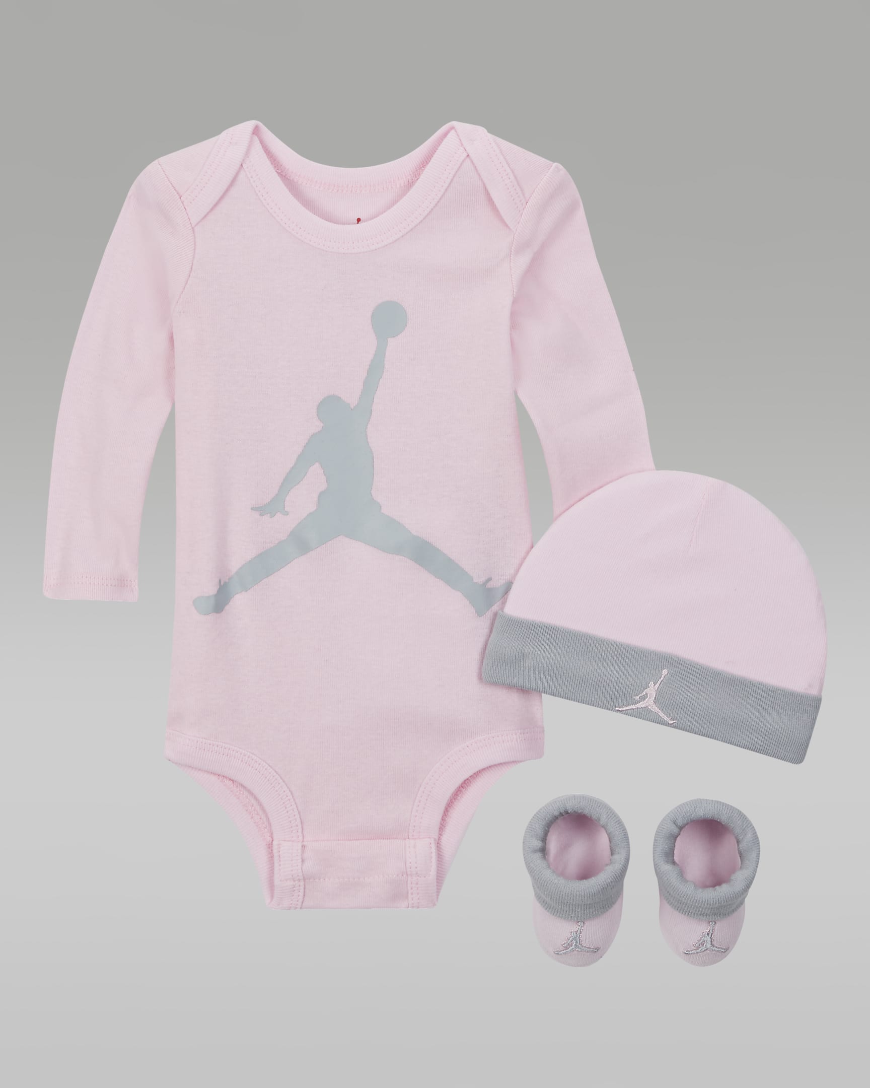 Ensemble trois pièces Jordan pour bébé (0 - 12 mois) - Pink Foam