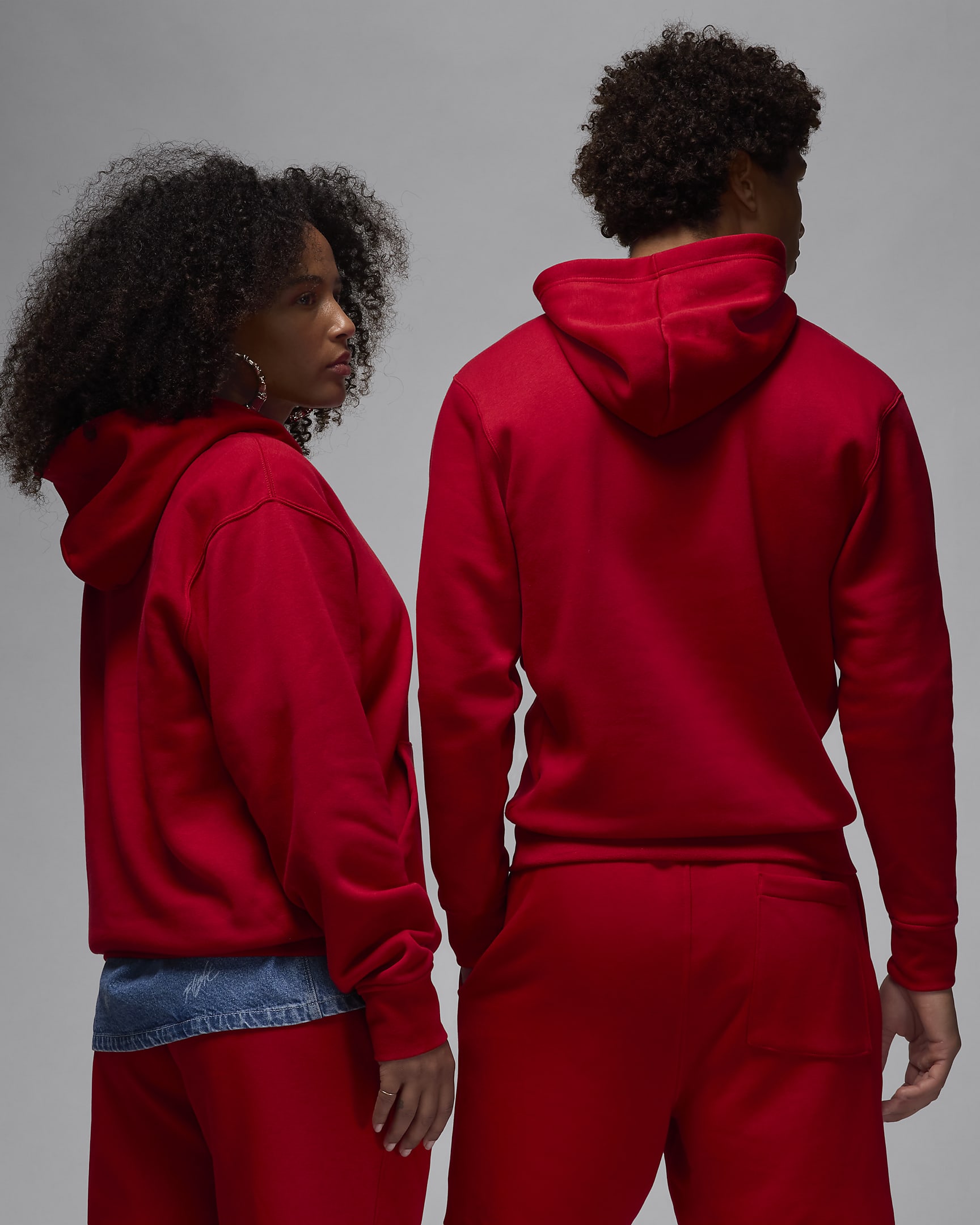 Sweat à capuche en tissu Fleece Jordan Brooklyn pour homme - Gym Red/Blanc