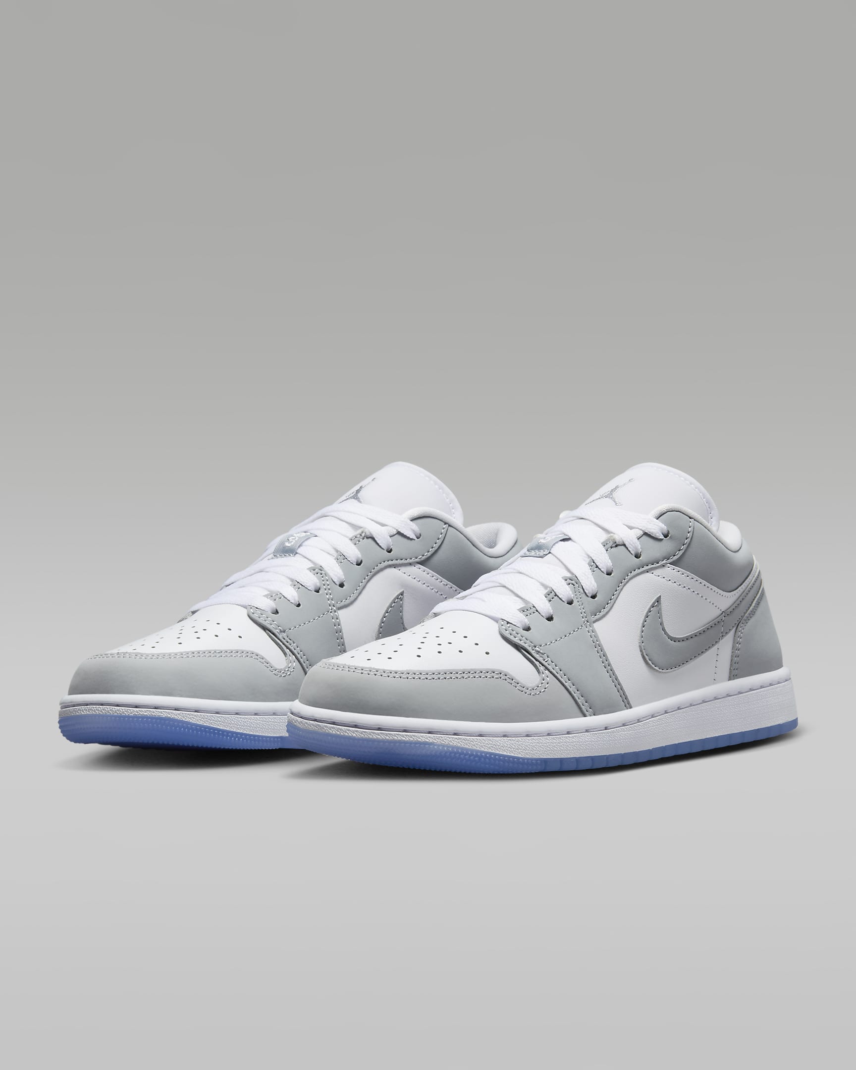 Air Jordan 1 低筒女鞋 - 白色/Aluminum/Wolf Grey