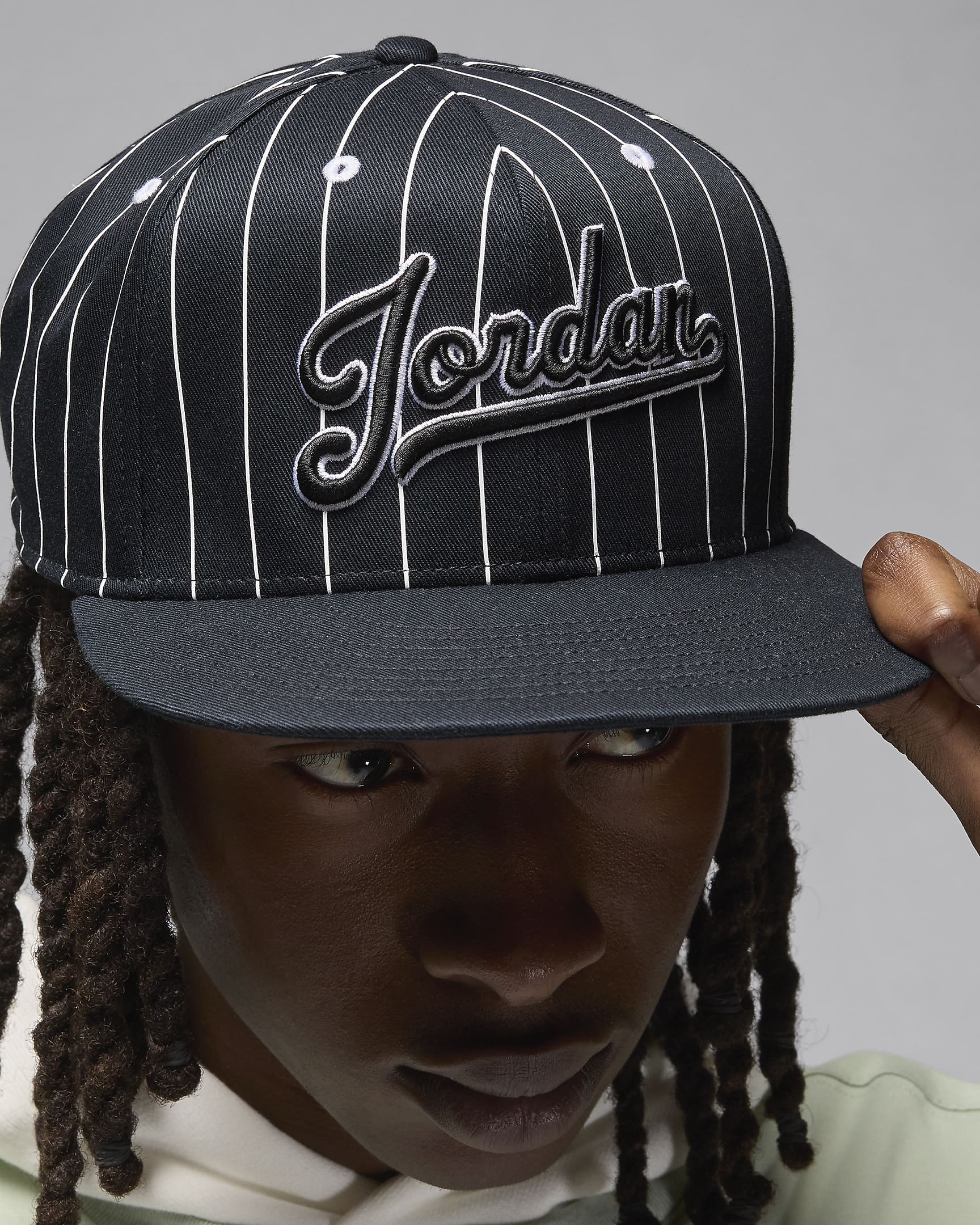 Jordan Flight MVP Pro Structured Cap - Black/Black/White