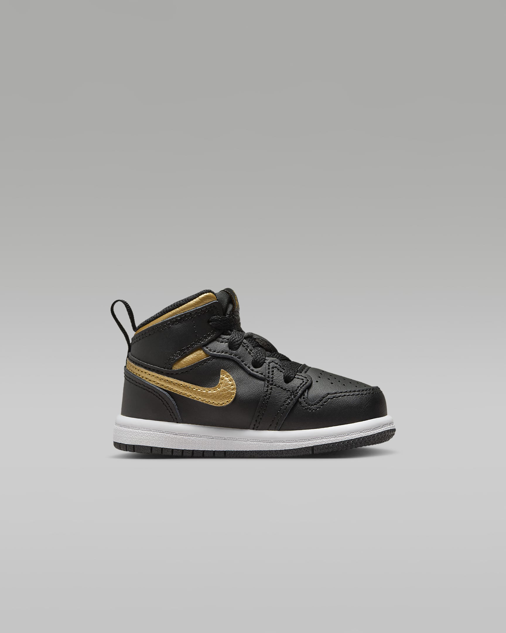 Calzado para bebé e infantil Jordan 1 Mid - Negro/Blanco/Oro metalizado