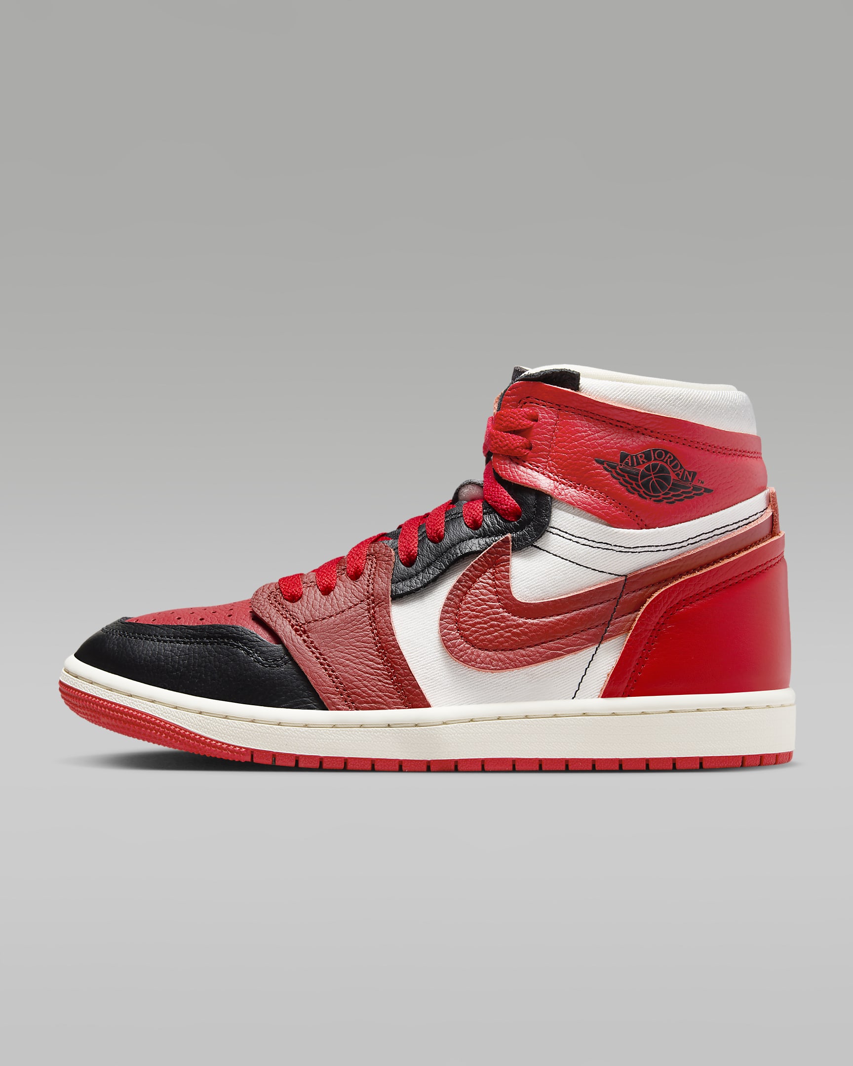 Air Jordan 1 高筒 Method of Make 女鞋 - Sport Red/黑色/Sail/Dune Red