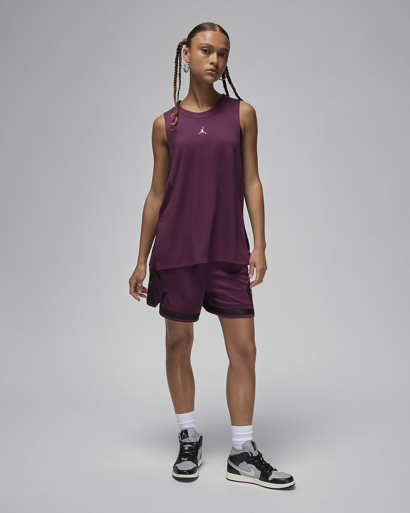 Jordan Sport tanktop met ruitdetail voor dames - Bordeaux