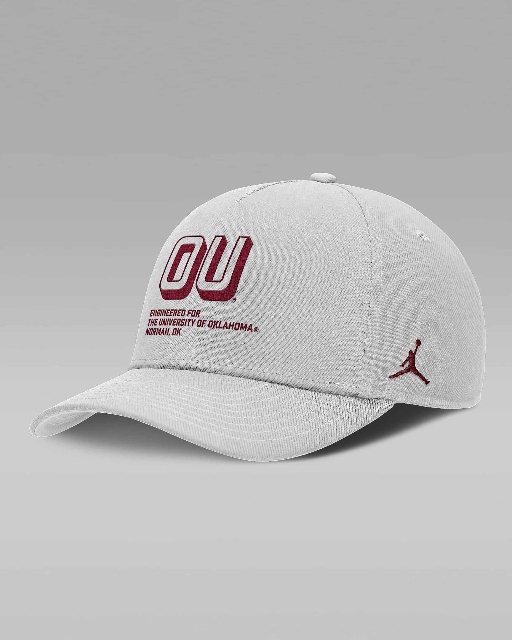 Oklahoma On-Field Primetime Rise Men's Jordan Brand College Adjustable Hat - Grey