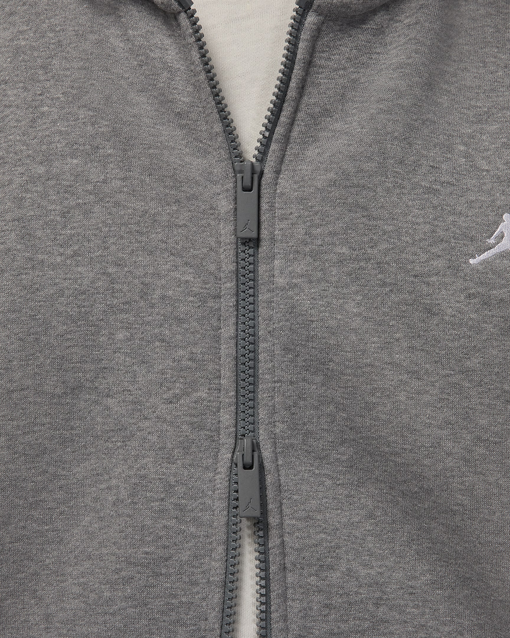 Jordan Brooklyn Fleece Men's Full-Zip Hoodie - Carbon Heather/White