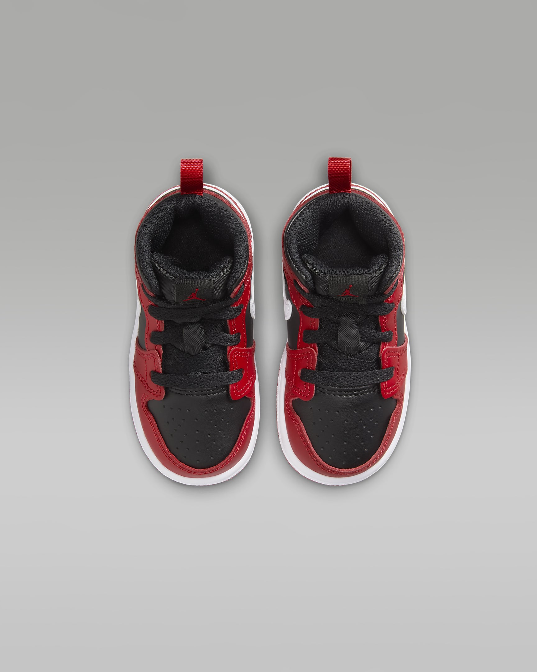 Jordan 1 Mid Baby/Toddler Shoes - Black/Gym Red/White