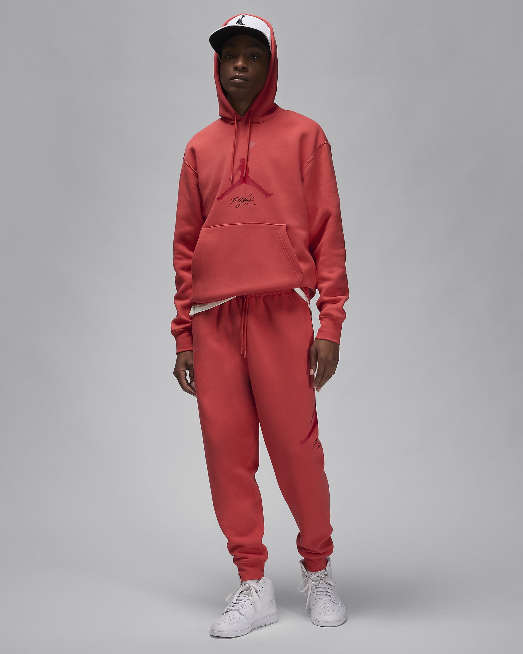 Jordan Essentials Men's Fleece Hoodie - Lobster/Gym Red