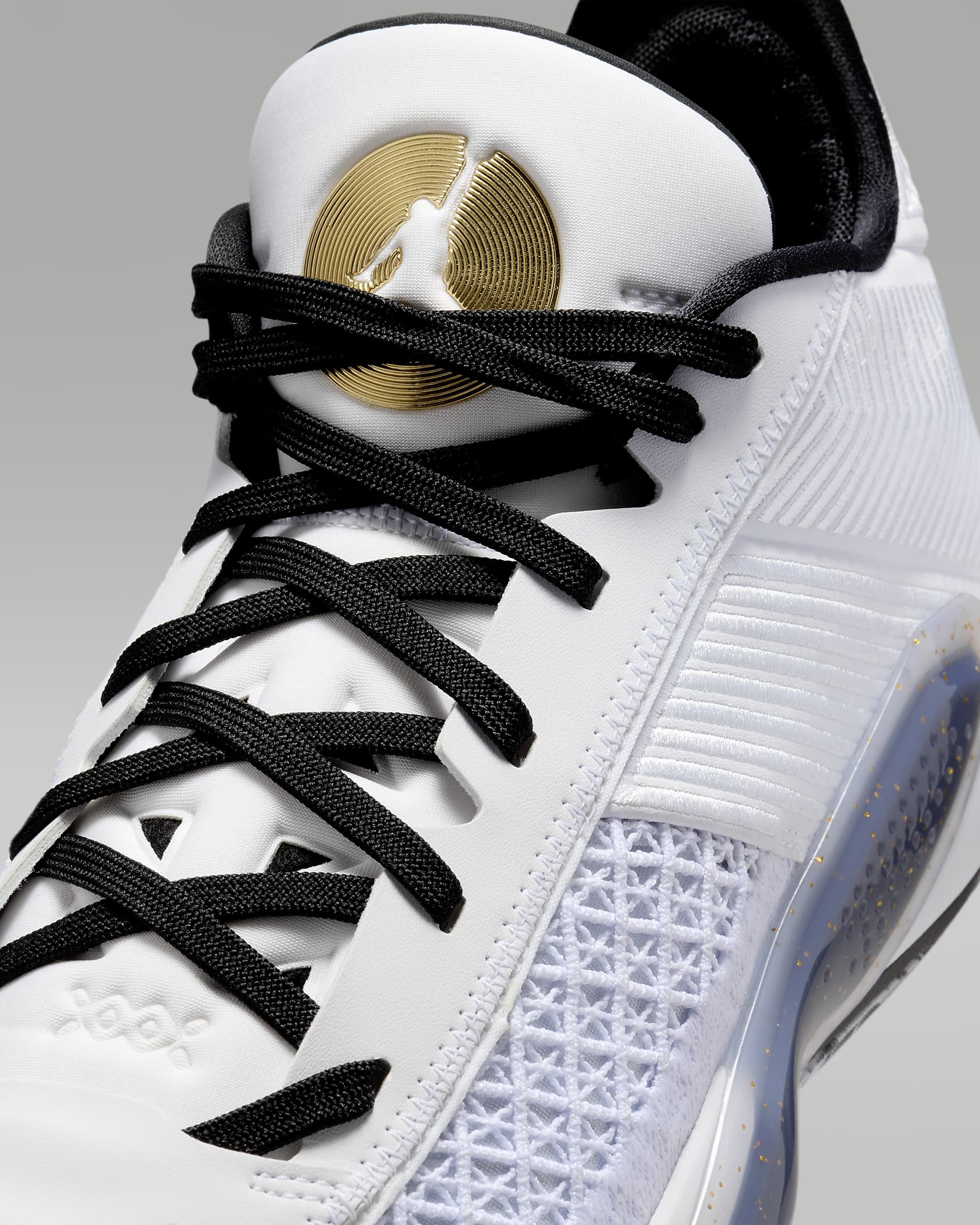 Air Jordan XXXVIII Low PF Basketball Shoes - White/Black/Pure Platinum/Metallic Gold