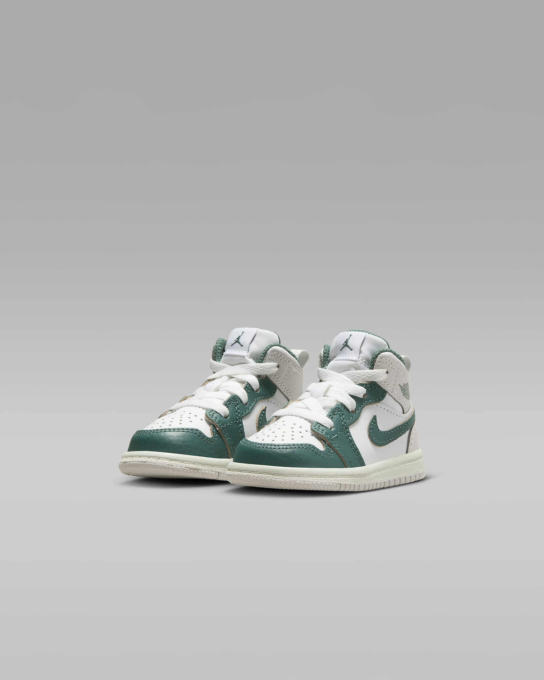 Jordan 1 Mid SE Baby/Toddler Shoes - White/Sail/Neutral Grey/Oxidized Green